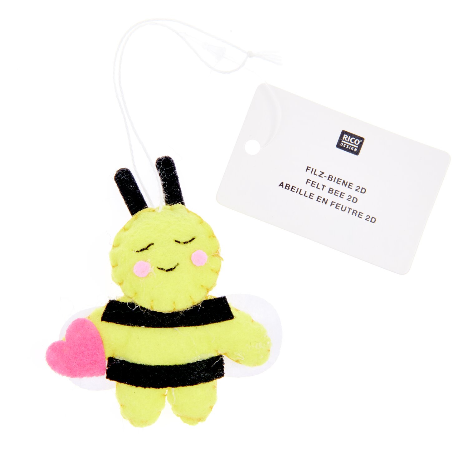 Aufhänger Filz-Biene 2D Gelb 7x6,5x1,2cm von Rico Design