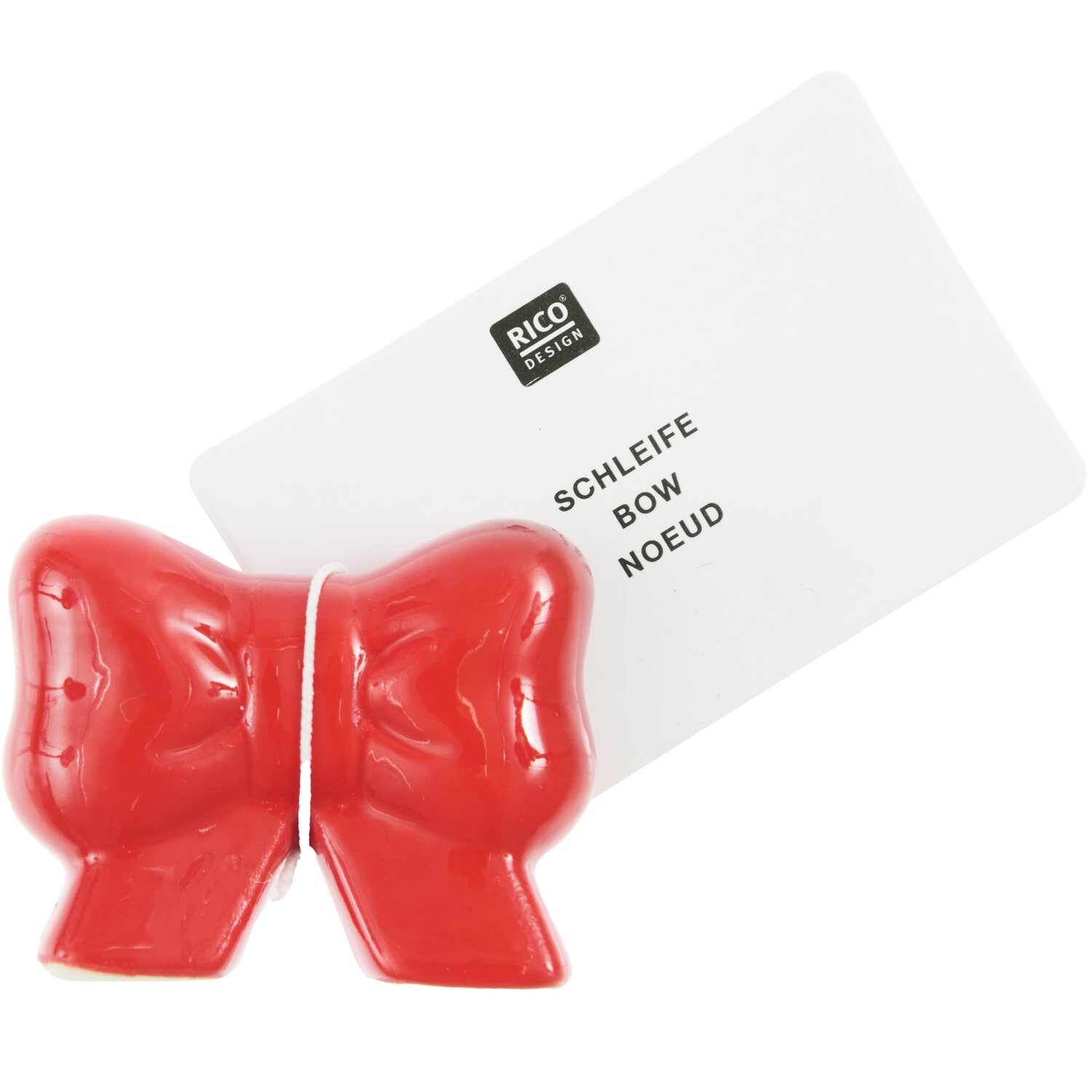 Porzellan Schleife  3,2x4,1x1,6cm Farbe Rot von Rico Design