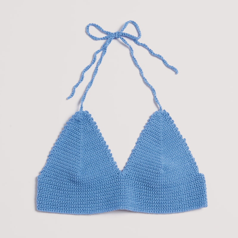 Gehäkeltes Bikini-Top in Hellblau: Modell 12 aus dem Heft Made by Me No. 22