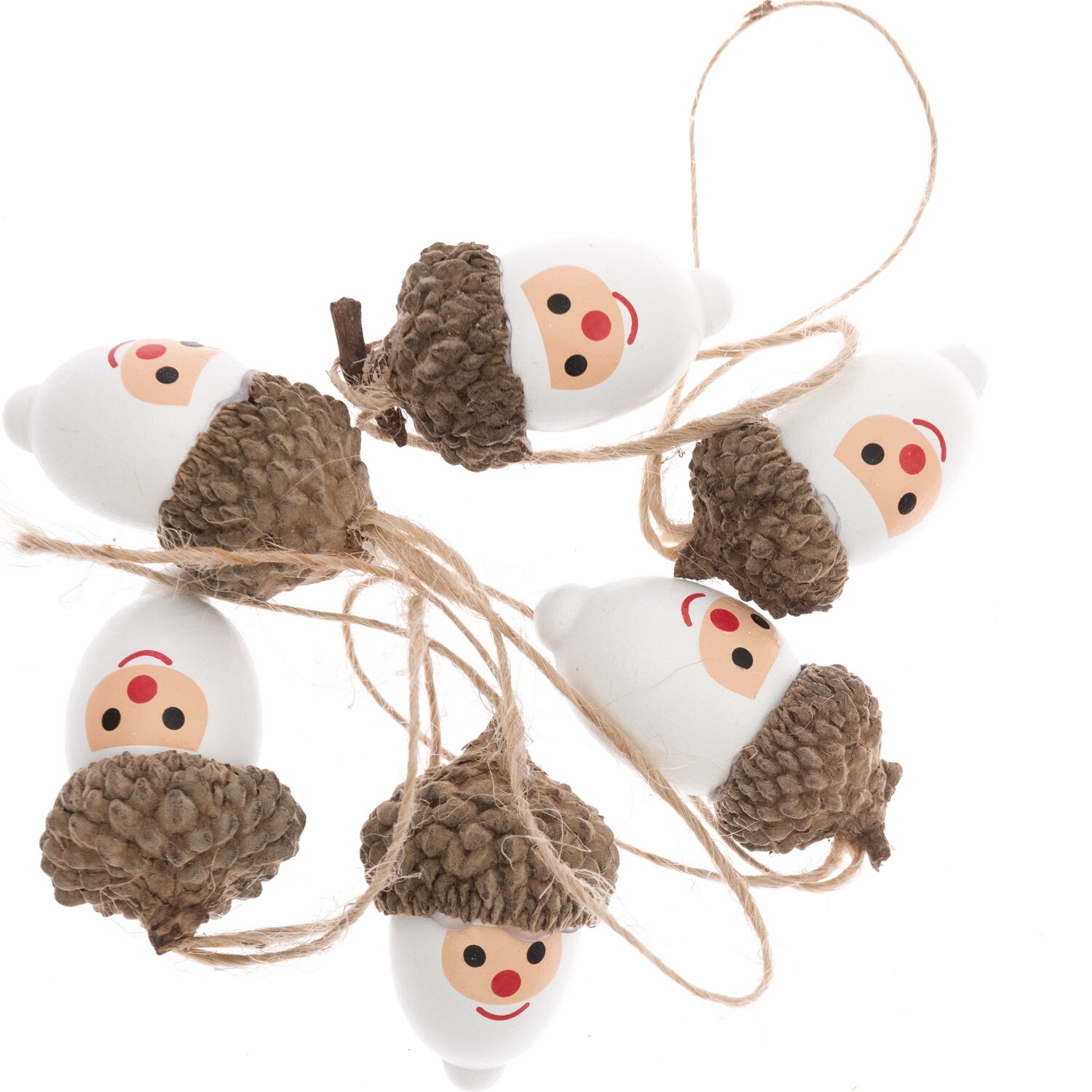Holzhänger Schneemann weiß-braun 20x25mm 6 Stück: Niedliche Deko mit braunen Hüten, ideal für festliche Anlässe.