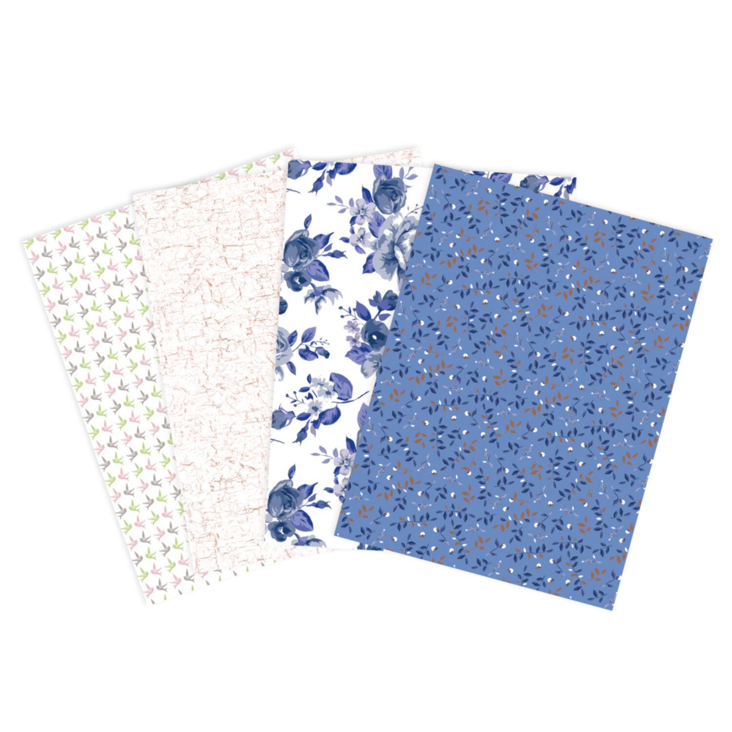 Papier Mix & Patch Blautöne 30x40cm 4 Bögen von Clairefontaine-Rhodia