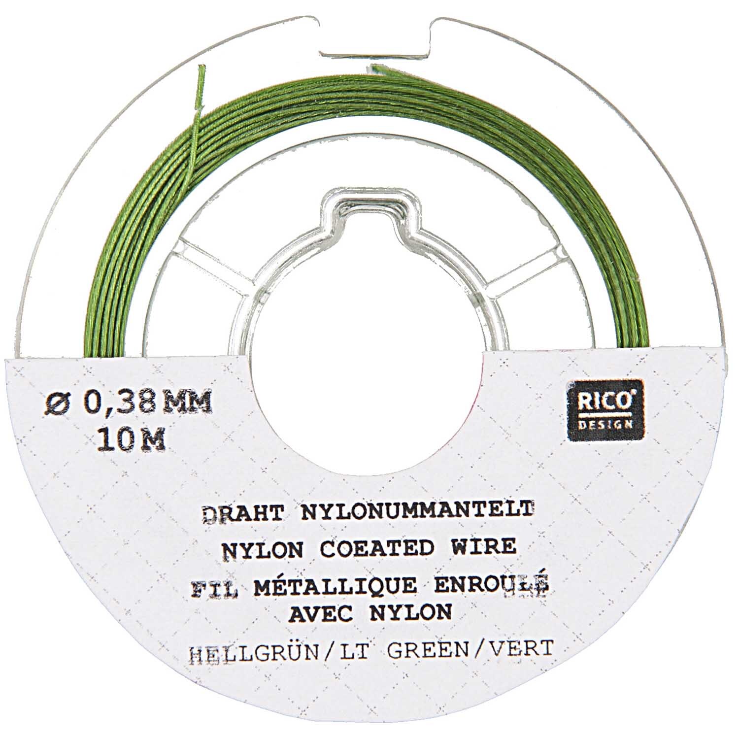 Edelstahlseide 0,38mm 10m Farbe Hellgrün von Rico Design