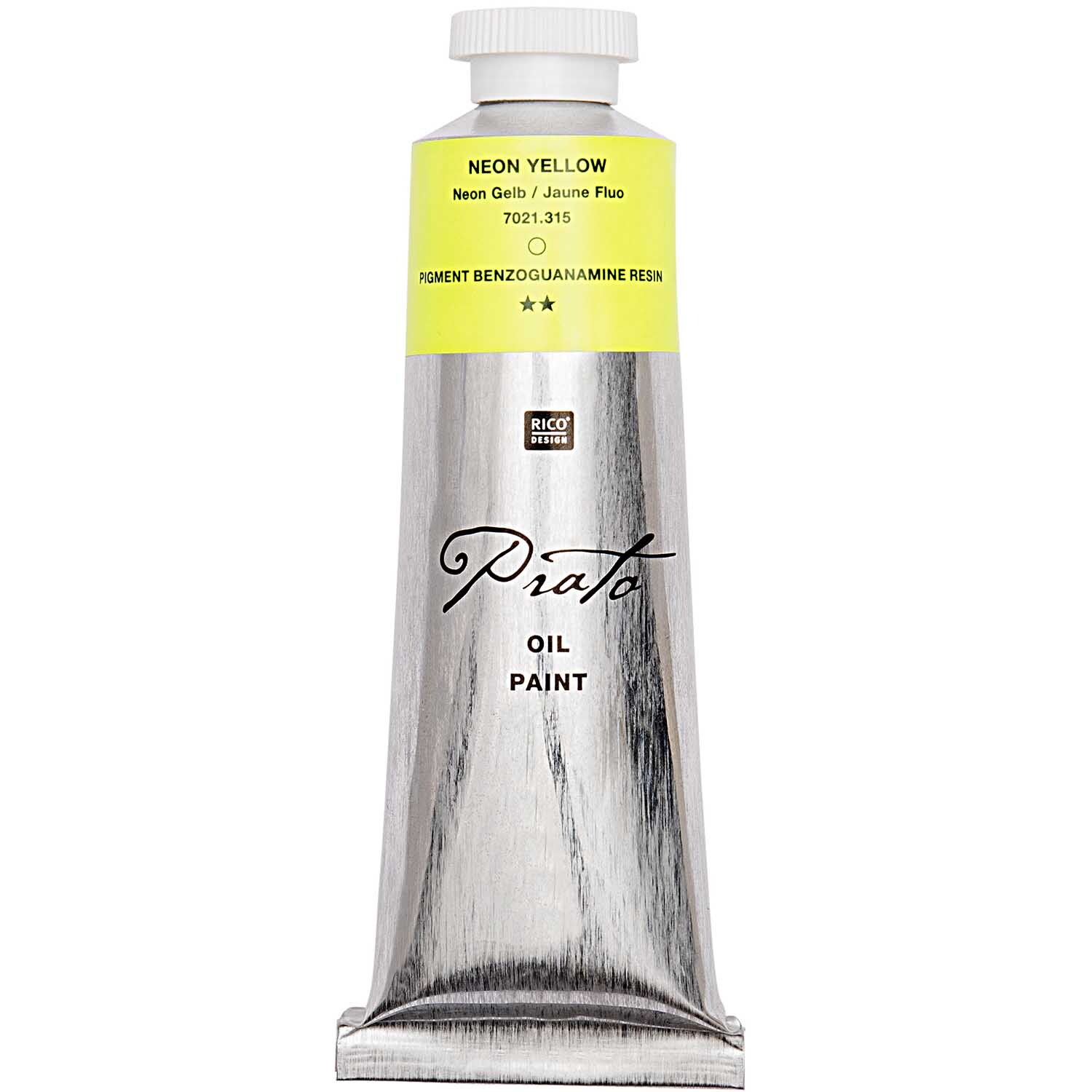Prato Ölfarbe 60ml Farbe Neongelb von Rico Design Prato Ölfarbe in leuchtendem Neongelb von Rico Design, 60ml Tube, ideal für kreative Malprojekte.