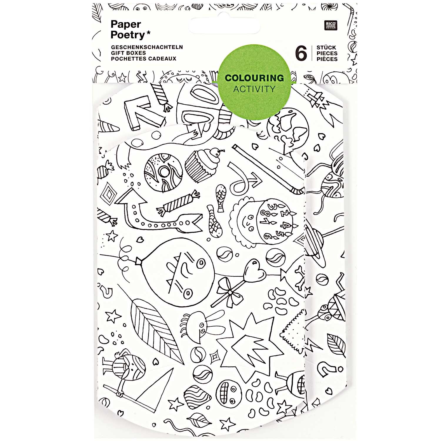 Paper Poetry Geschenkschachteln zum Ausmalen 6 Stück Paper Poetry Geschenkschachteln zum Ausmalen 6 Stück