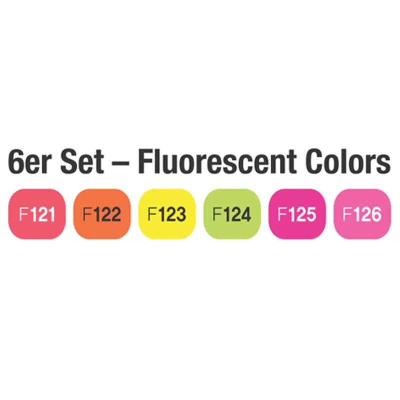 Twin Brush Marker Flourescent 6er Set Twin Brush Marker Flourescent 6er Set