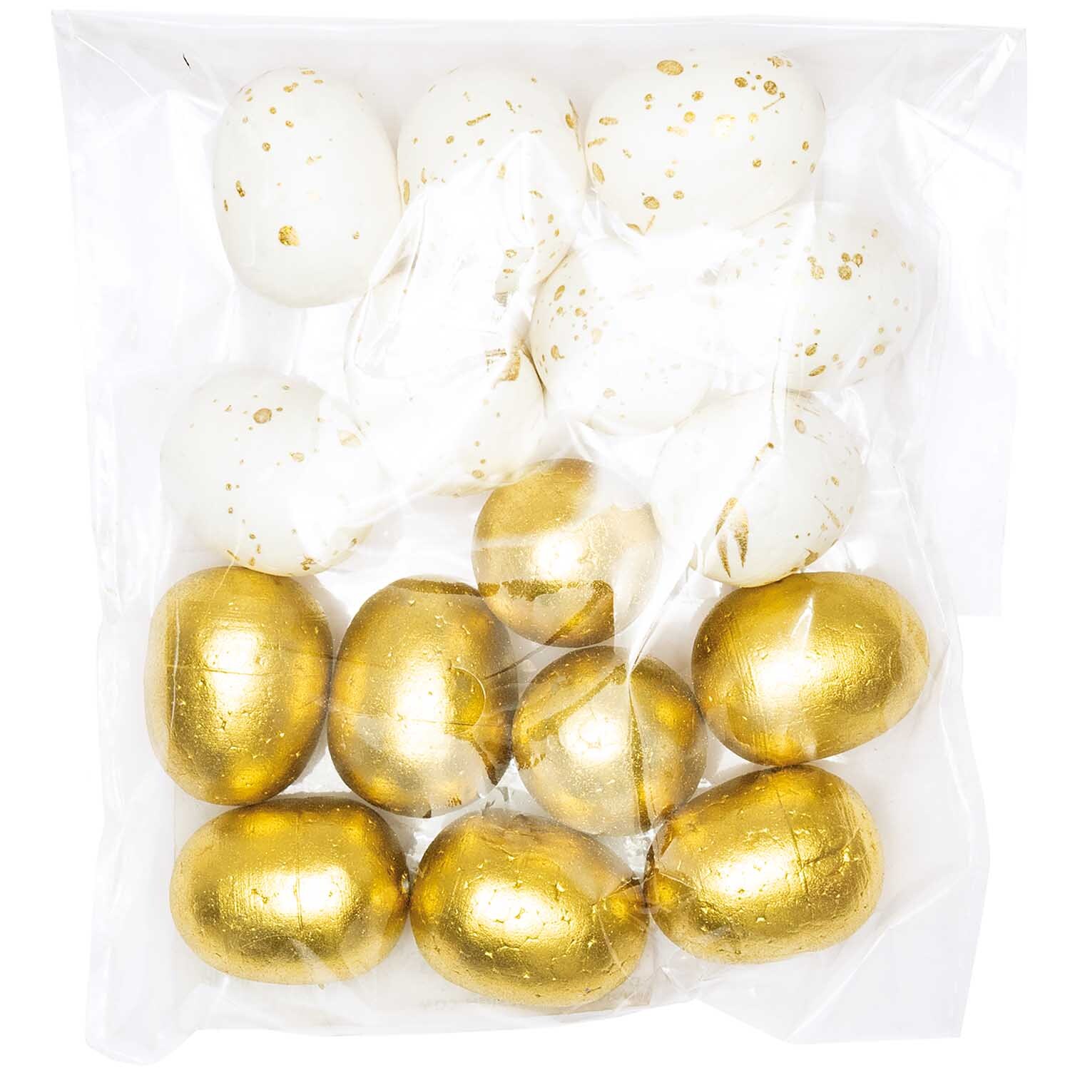 Eier creme-gold 3cm 16 Stück Eier creme-gold 3cm 16 Stück