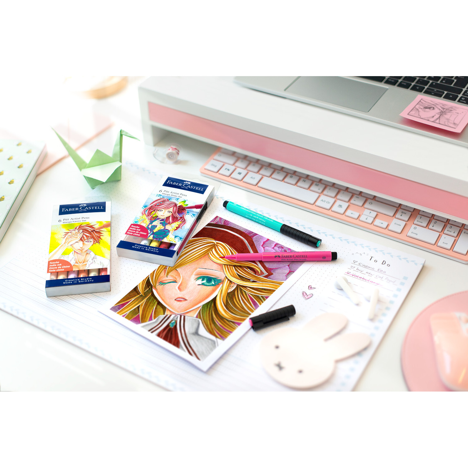 Pitt Artist Pen Manga Shojo Tuschestift-Set 6-teilig von Faber-Castell 