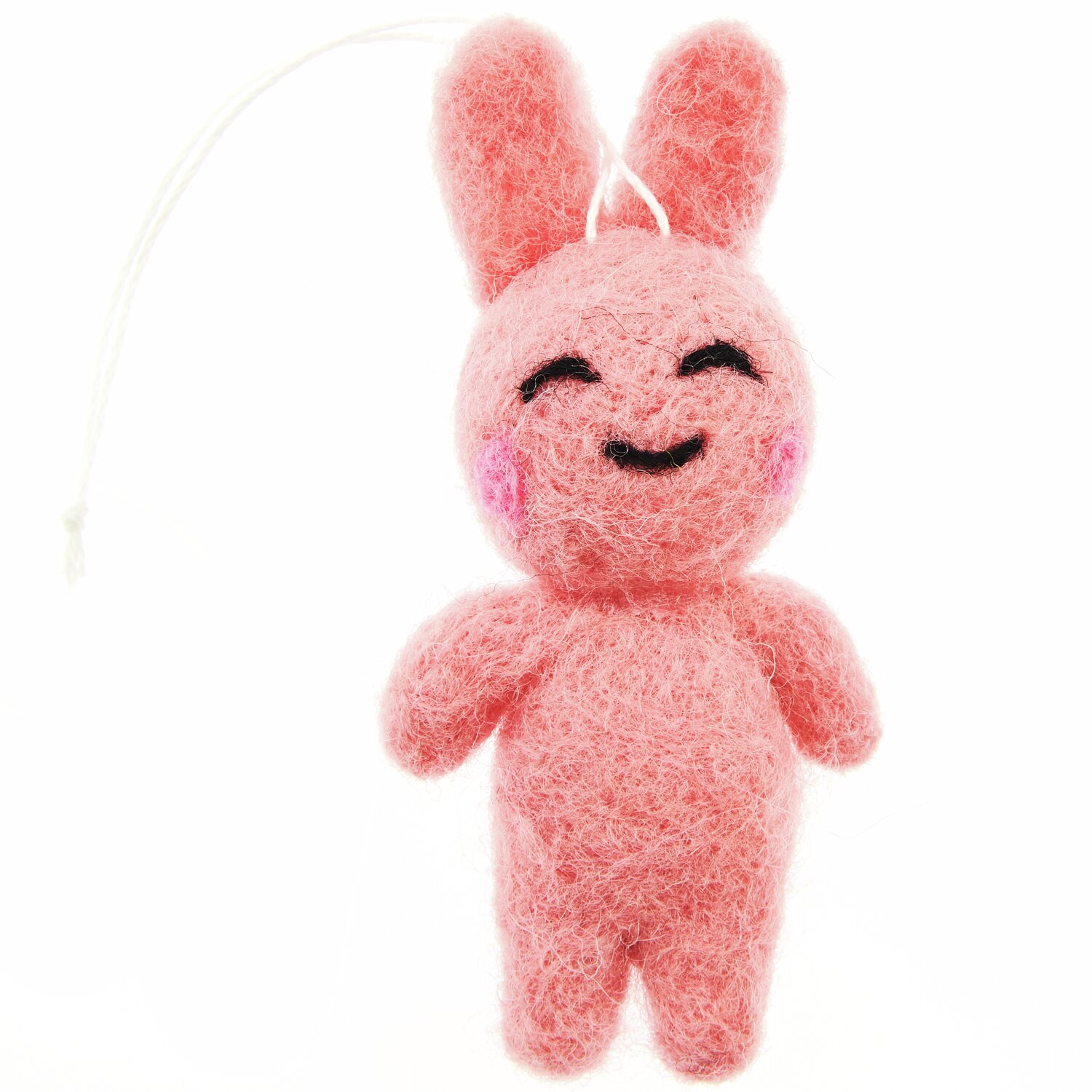 Aufhänger Filz-Hase 3D: Rosa Hase von Rico Design, lächelnd, 8,5x3,9x2,4cm, ideal als Dekoration.