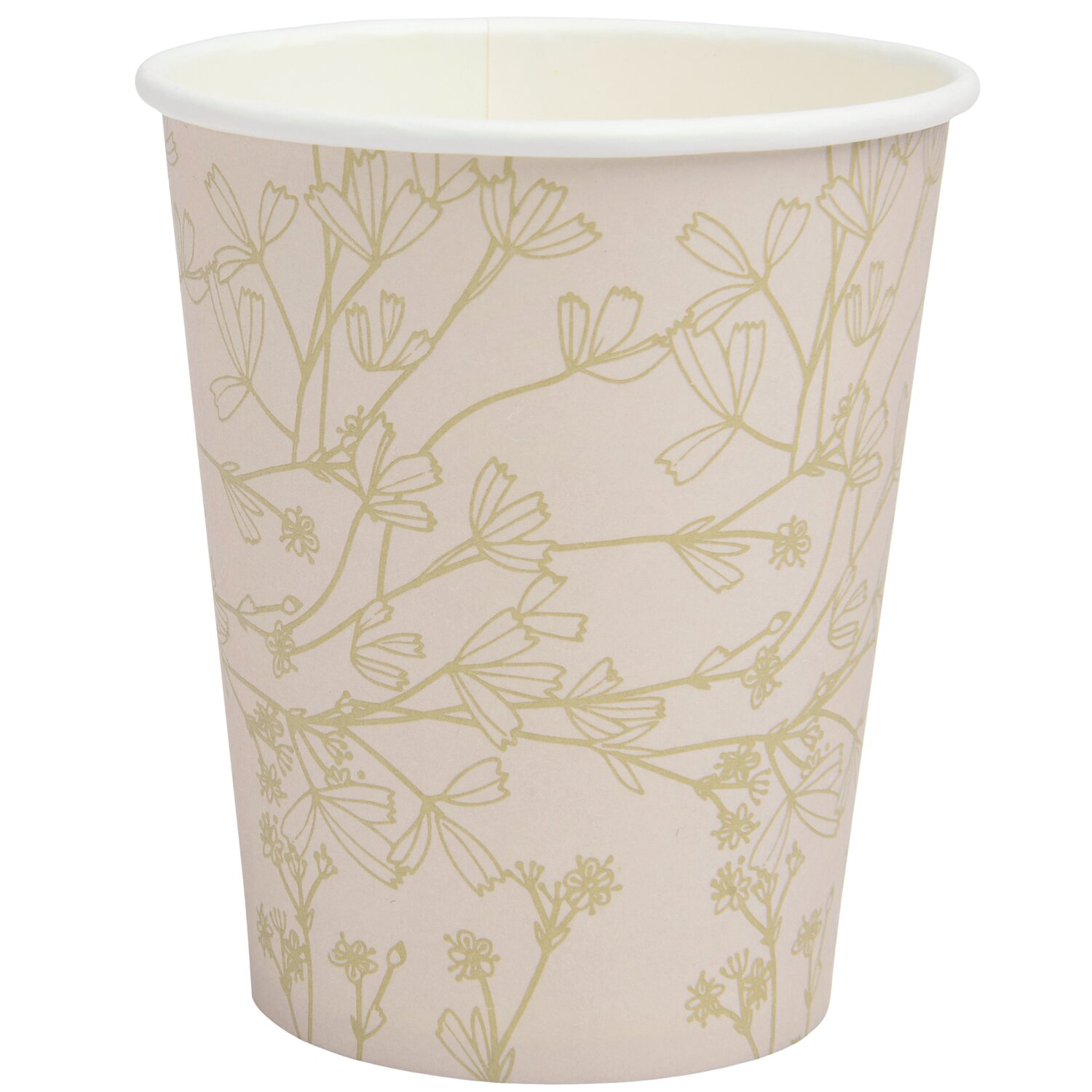 Pappbecher Blumen Apricot/Gold 8 Stück 250ml von Rico Design