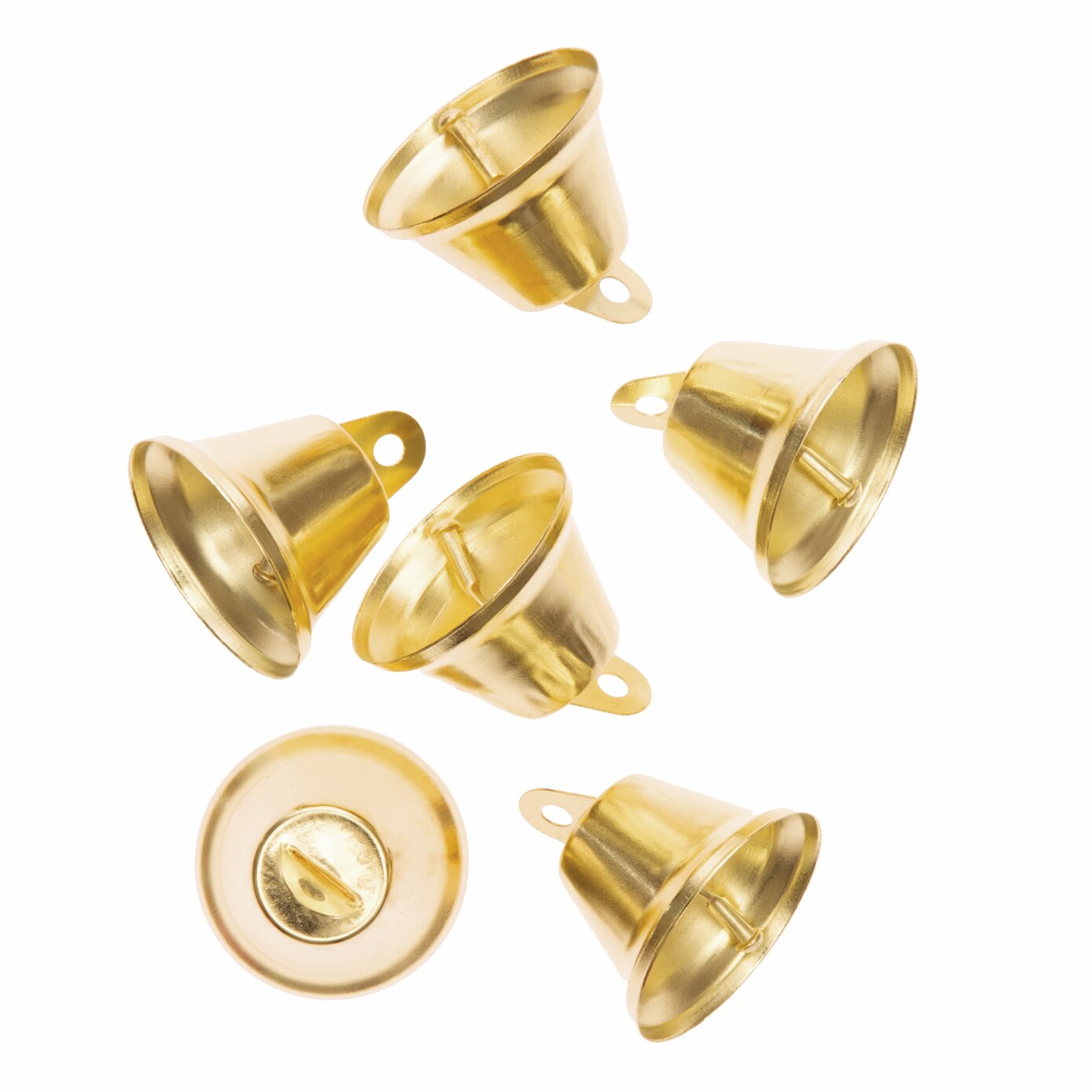 Rico Design Metallglöckchen goldfarbig 3,8x3,6cm 6 Stück