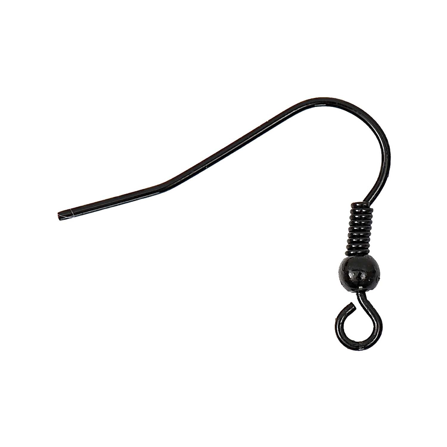 Ohrhaken mit Feder schwarz 22mm 4 Stück
