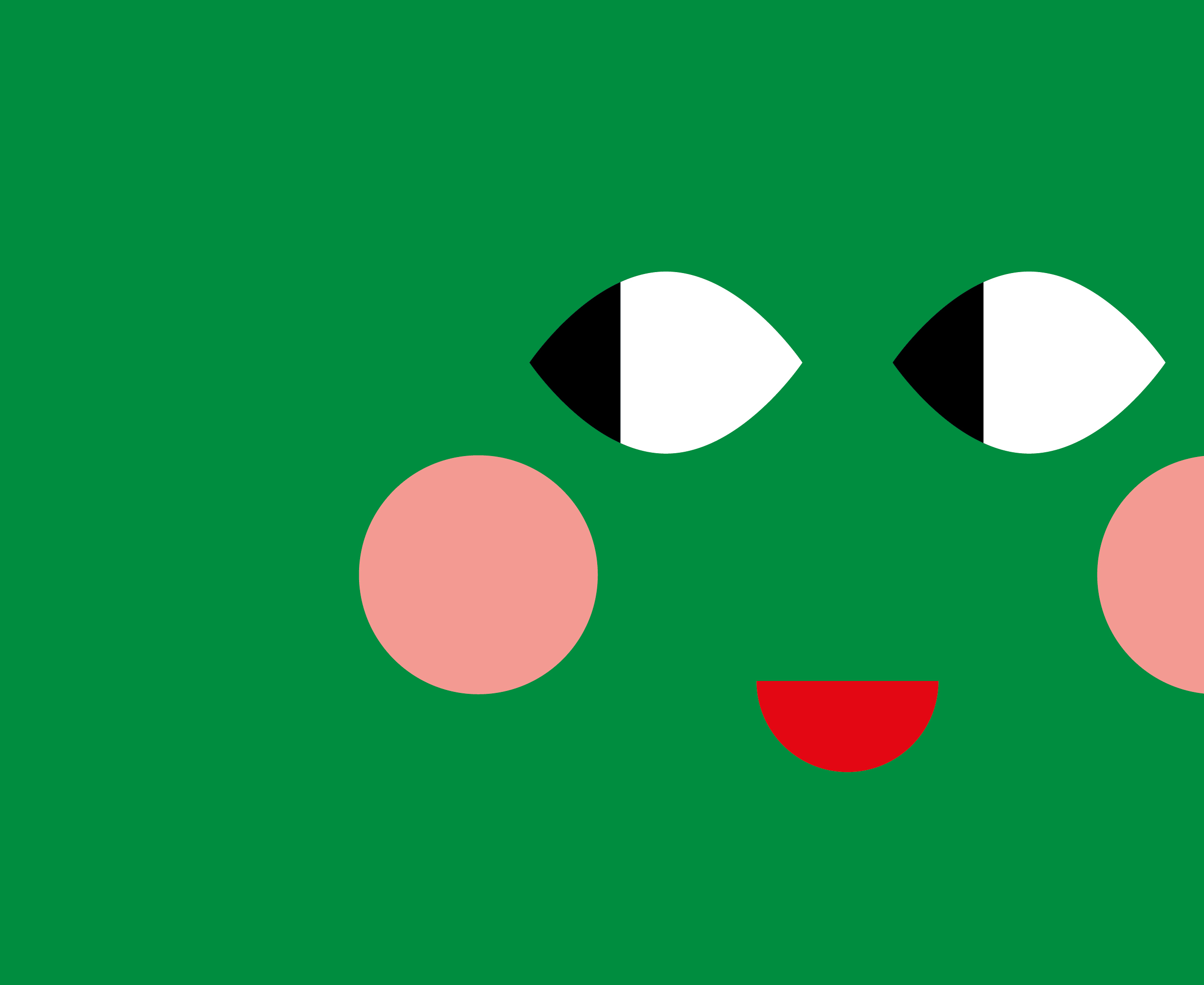 Grafisches Gesicht auf grünem Hintergrund