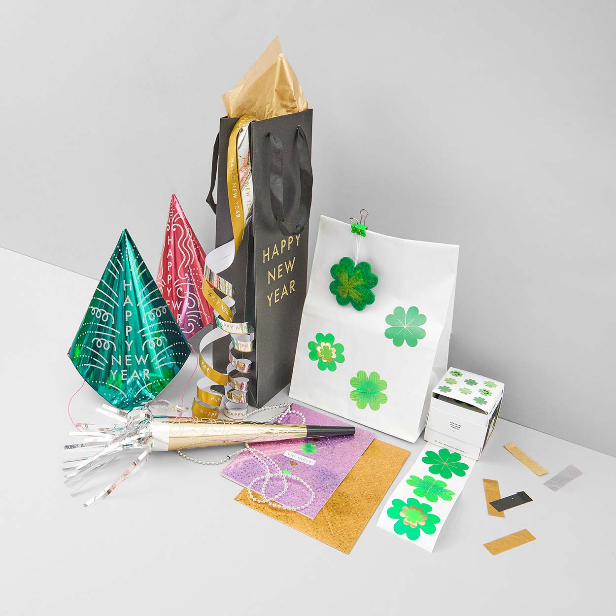 Silvester Partydeko und Geschenkverpackung