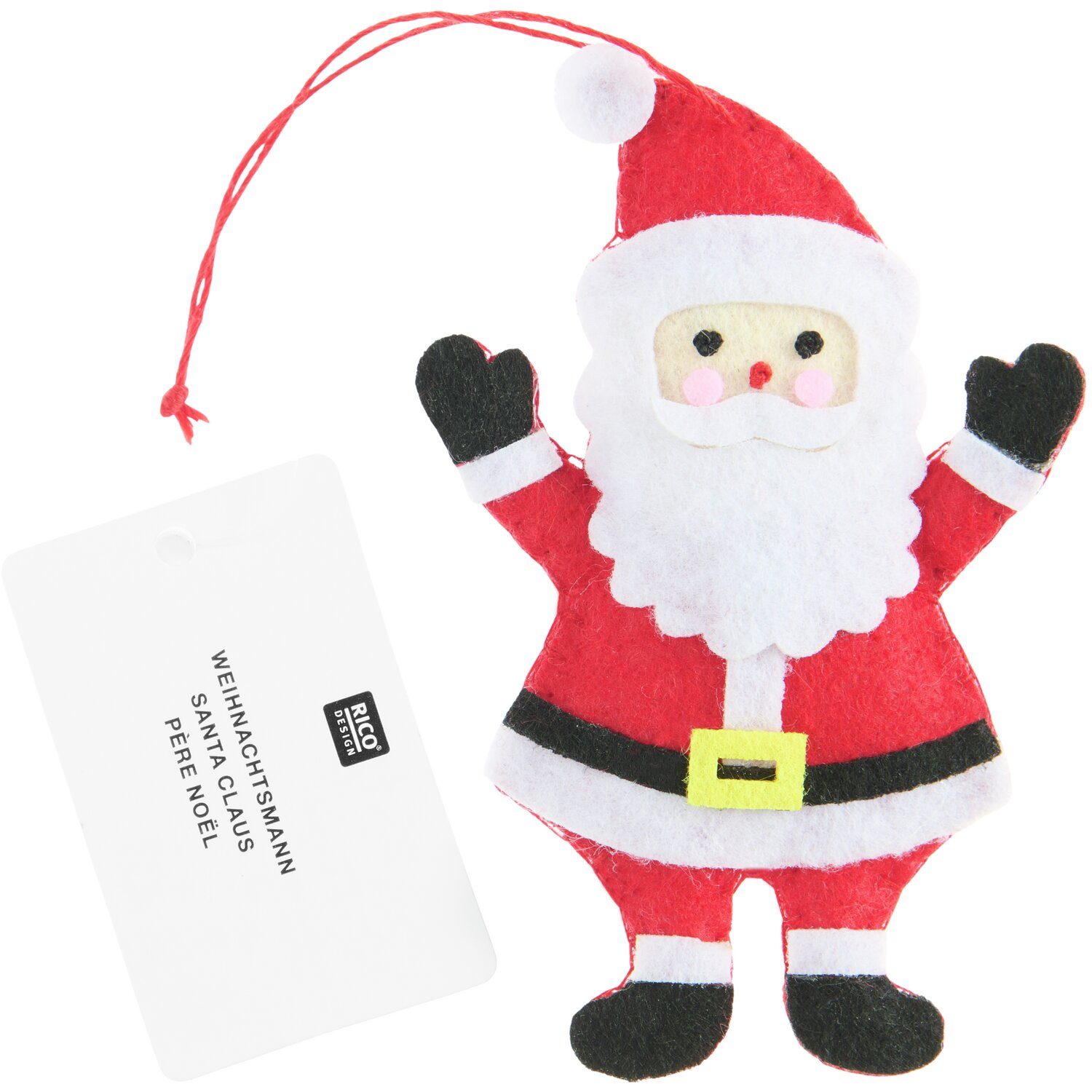 Aufhänger Filz-Weihnachtsmann in Rot und Weiß von Rico Design, ideal für festliche Dekorationen.