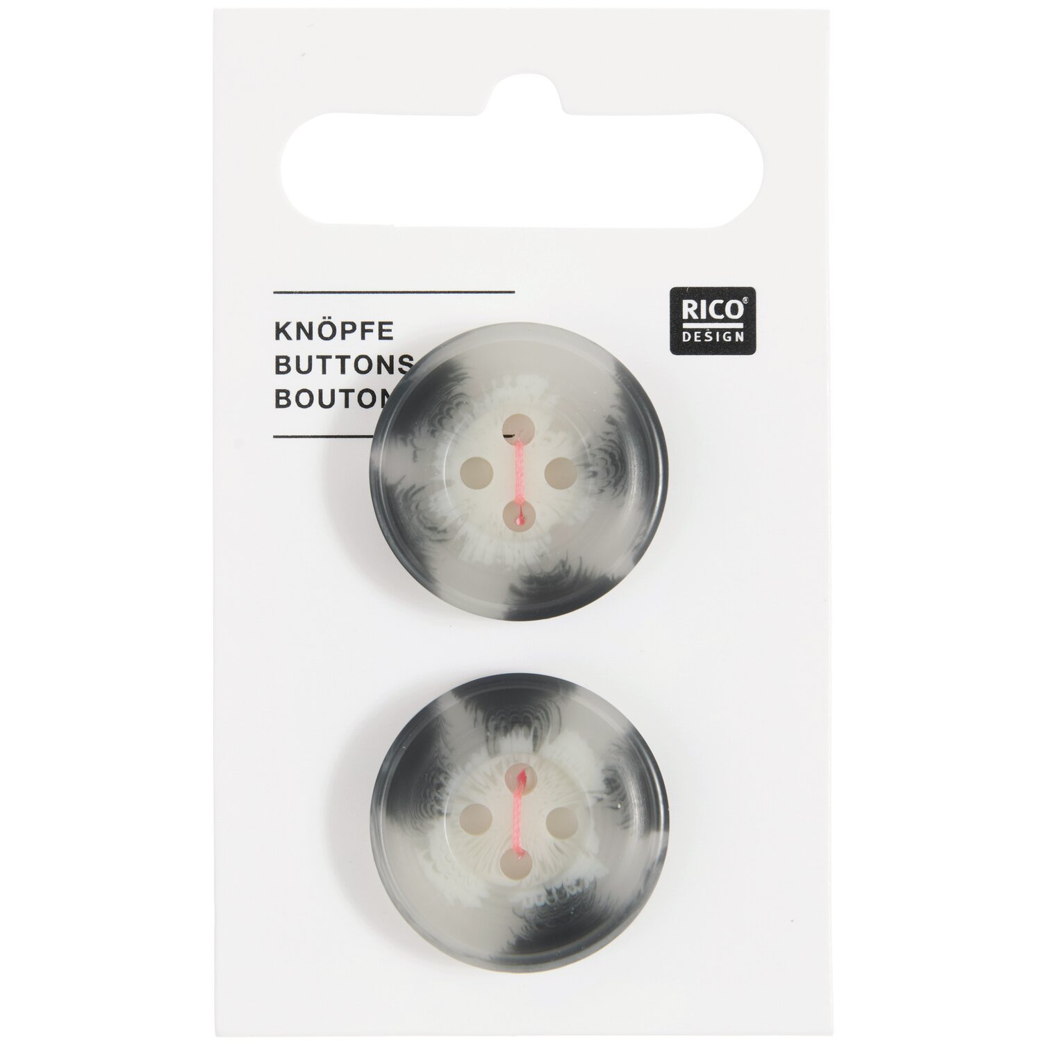 Knopf beige-grau 2,2cm strukturiert von Rico Design