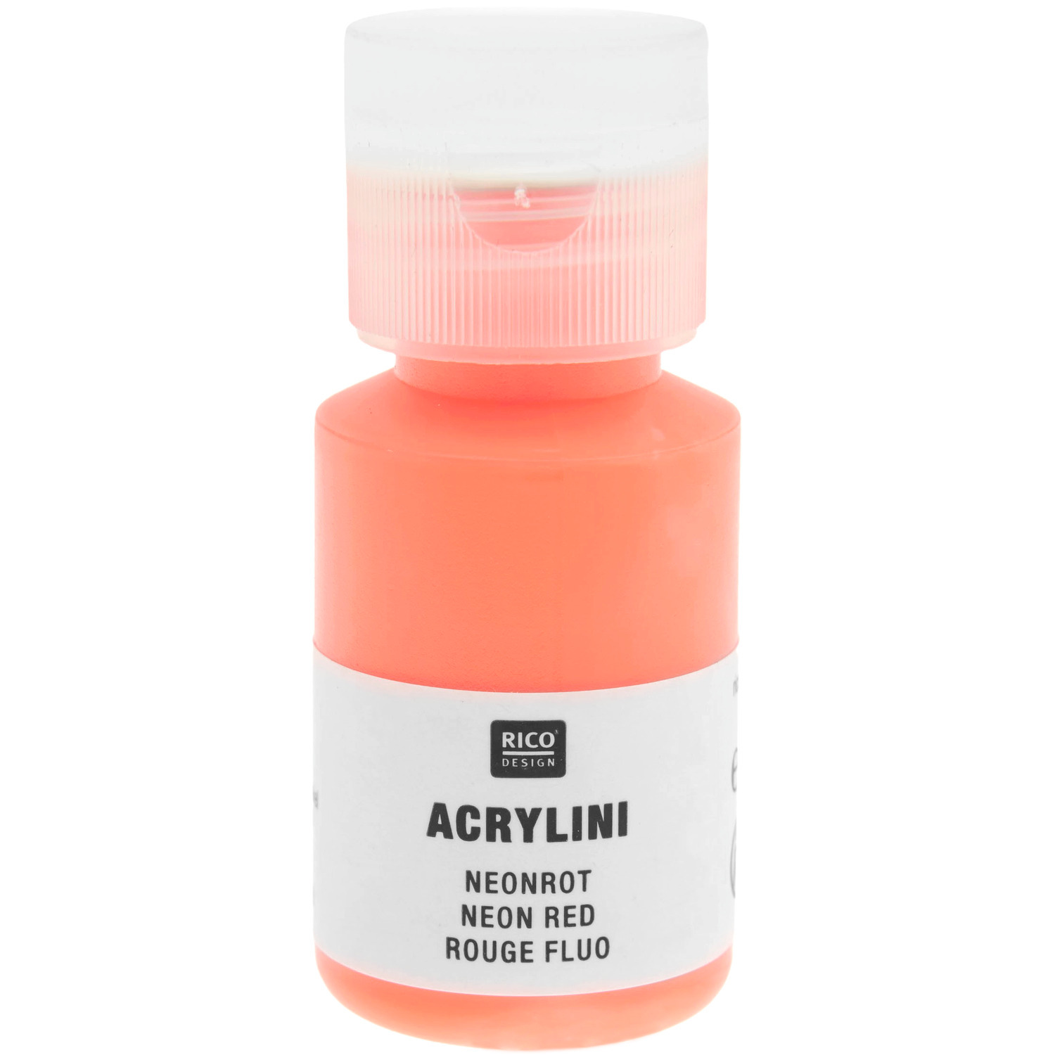 Acrylini Acrylfarbe, 22ml, leuchtend neonrot von Rico Design. Ideal für kreative Projekte.