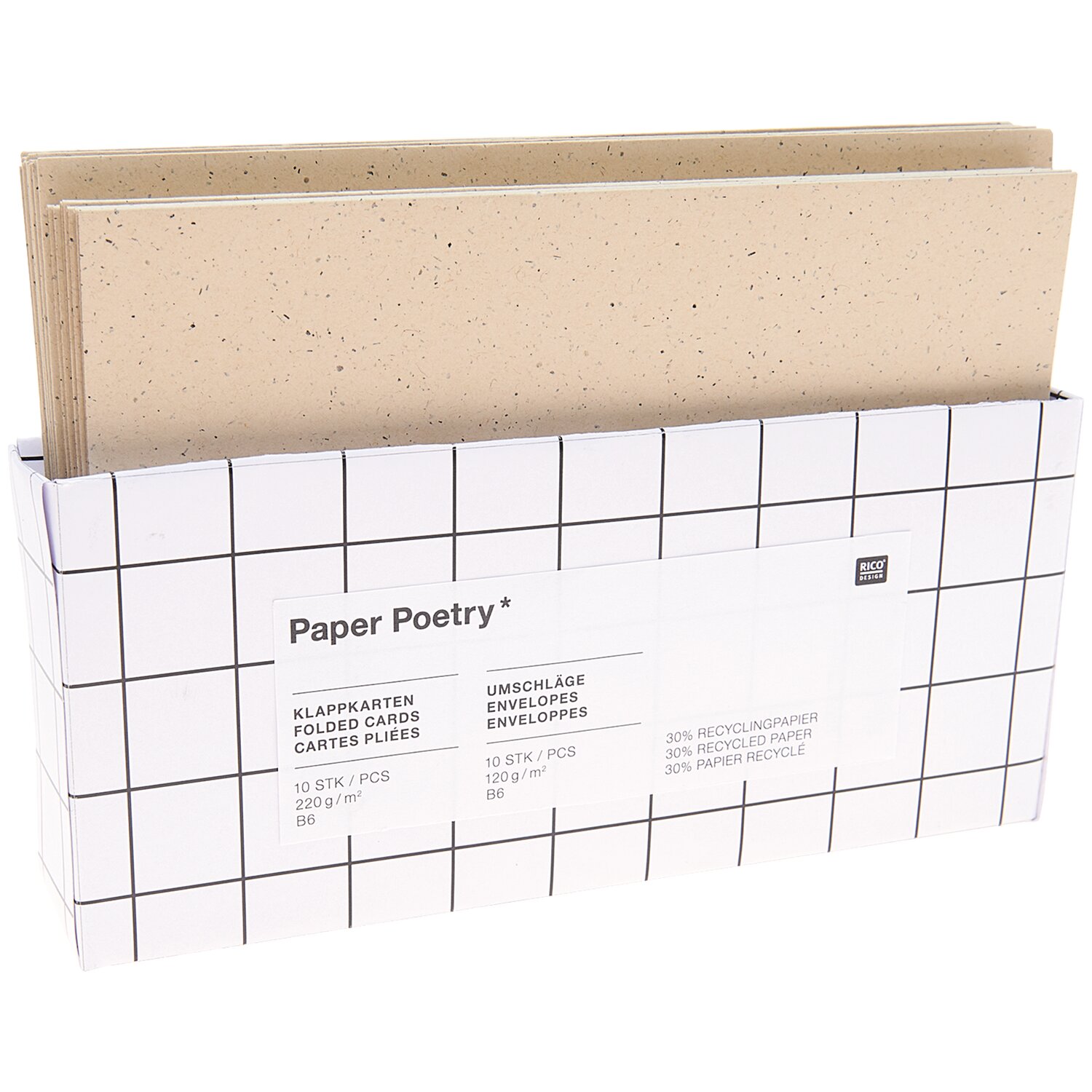 Paper Poetry Kartenset cappuccino B6/B6 20-teilig von Rico Design