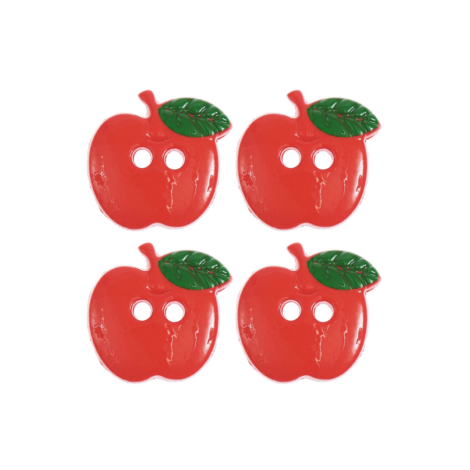 Knopf Apfel Rot 1,5x1,6cm