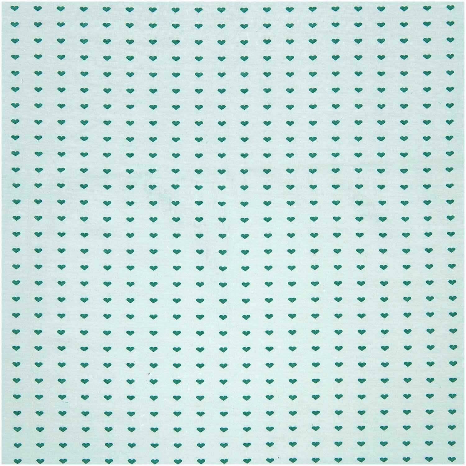 Jerseystoff Happy Baby Herzchen mint 72x100cm Jerseystoff Happy Baby Herzchen mint 72x100cm