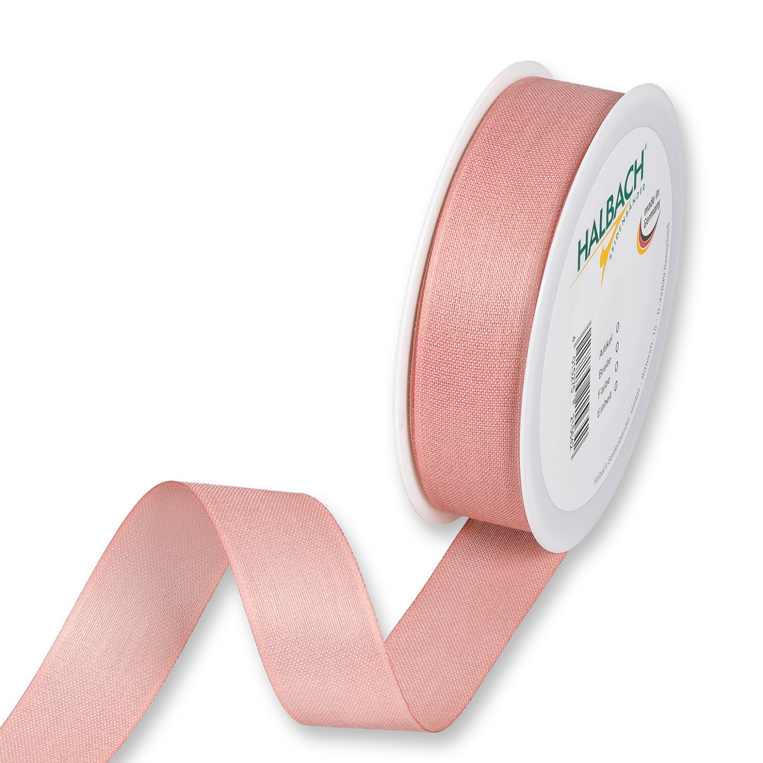Halbach Dekoband in Baumwolloptik 25mm 5m Rötlich Rosa