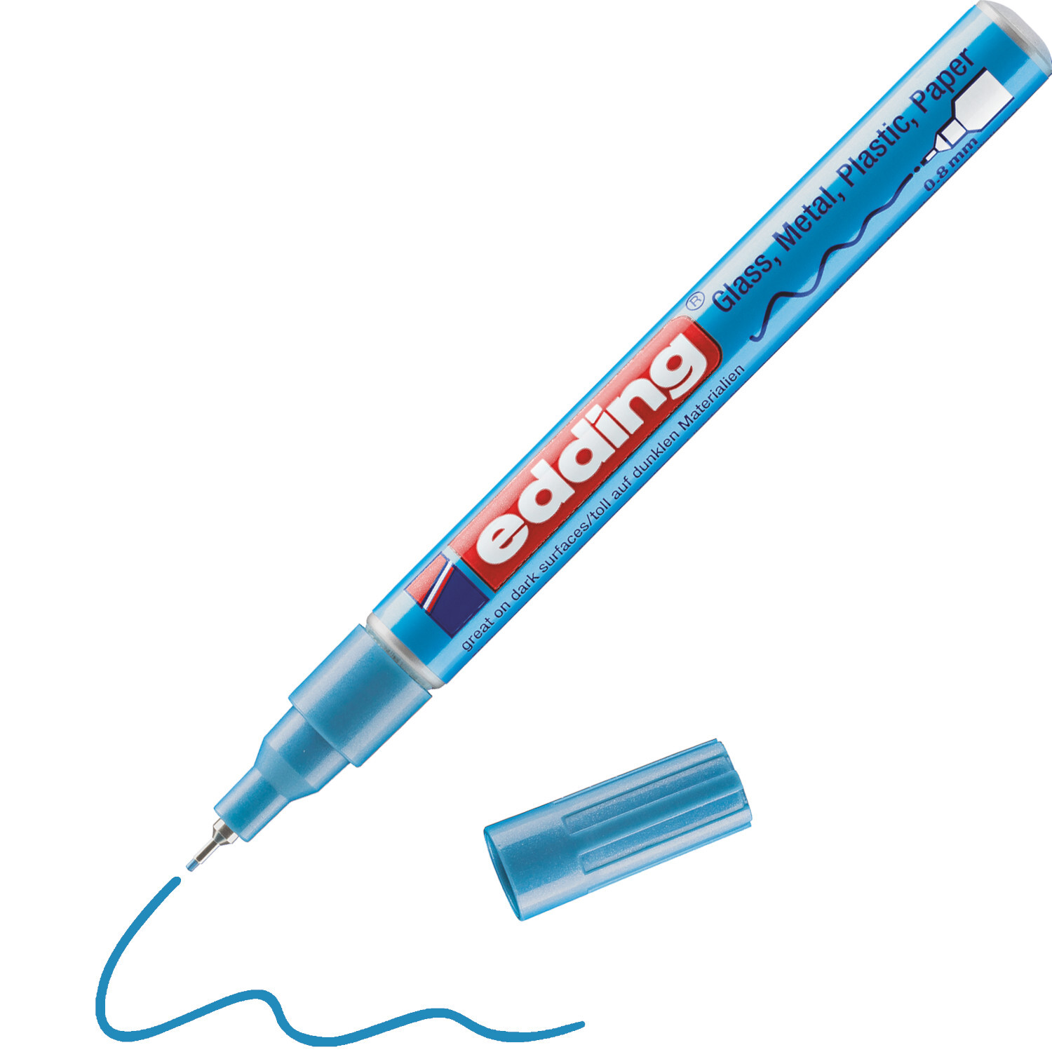 780 Glanzlackmarker Farbe Hellblau Metallic von edding International 780 Glanzlackmarker von edding in Hellblau Metallic, ideal für Glas, Metall und Plastik.