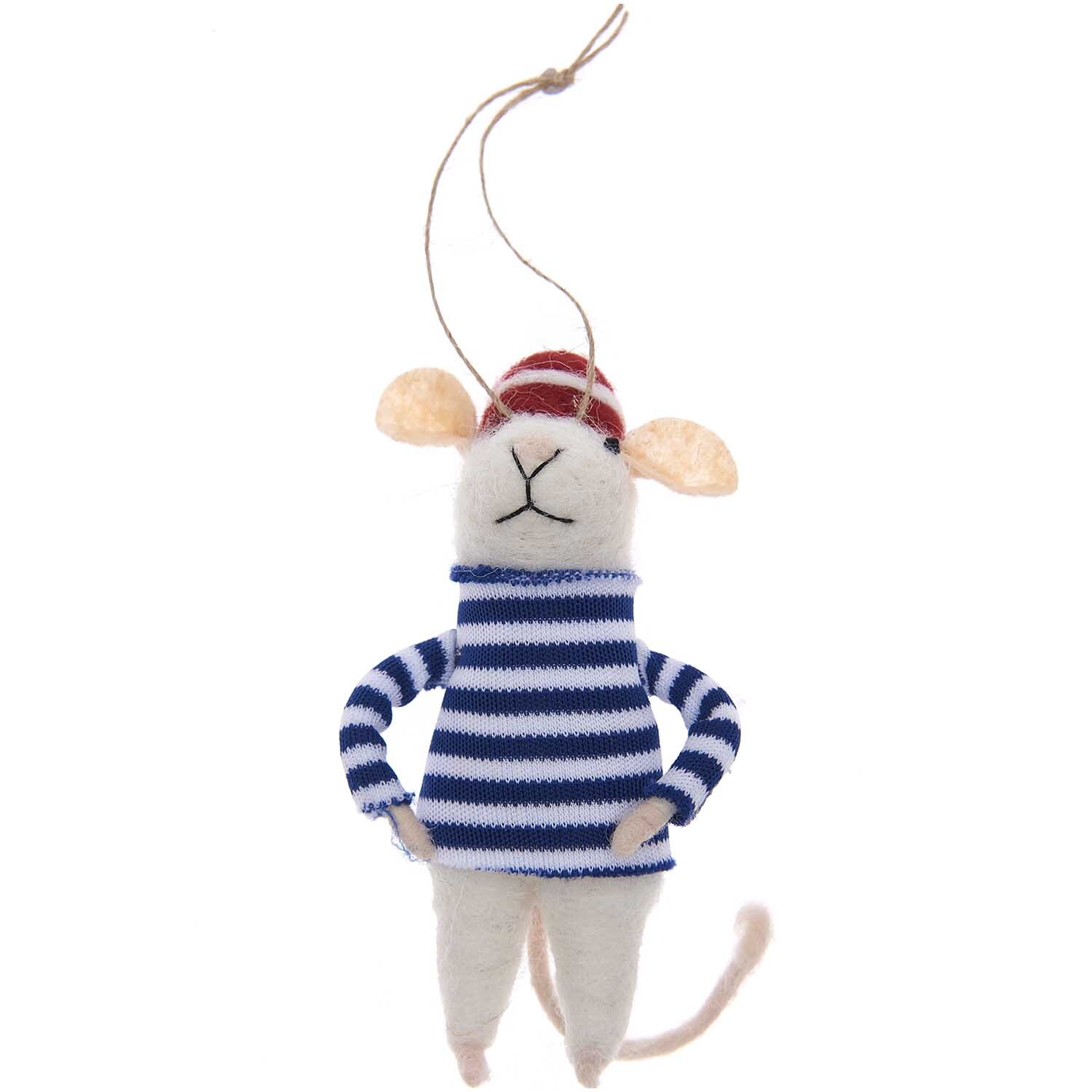 Filzhänger Maus Matrose 10cm Filzhänger Maus Matrose 10cm
