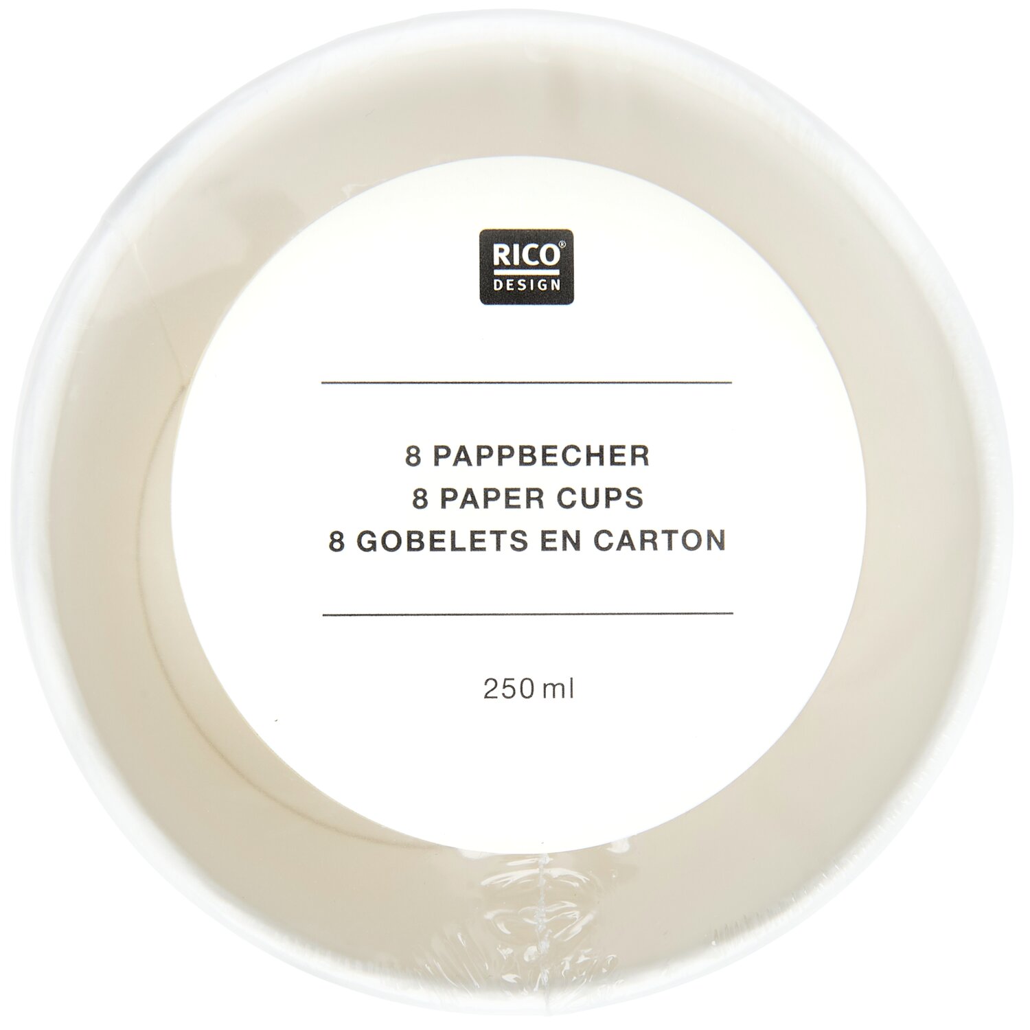 Pappbecher Bubbles Mauve/Gold 8 Stück 250ml von Rico Design