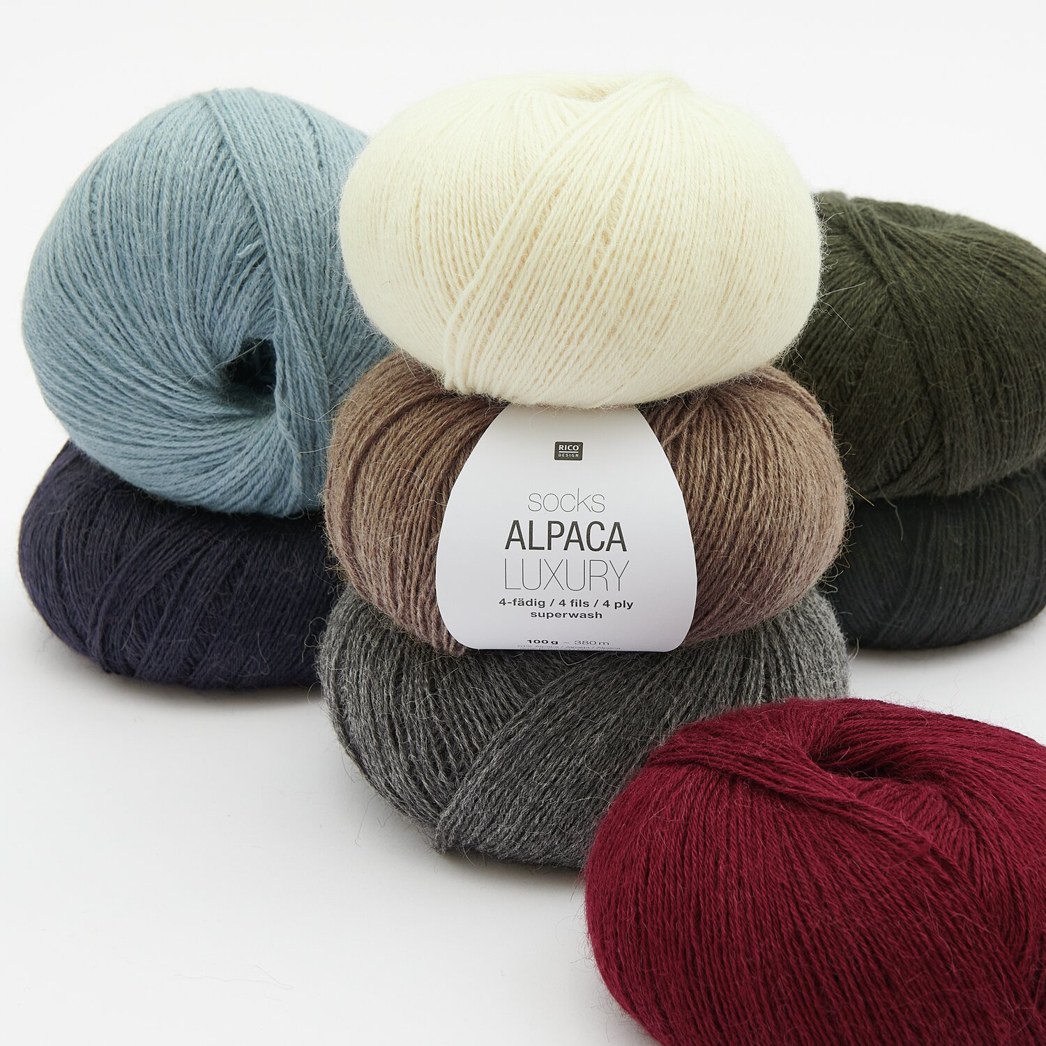 Socks Alpaca Luxury 4-fädig 100g 380m Farbe Aqua von Rico Design
