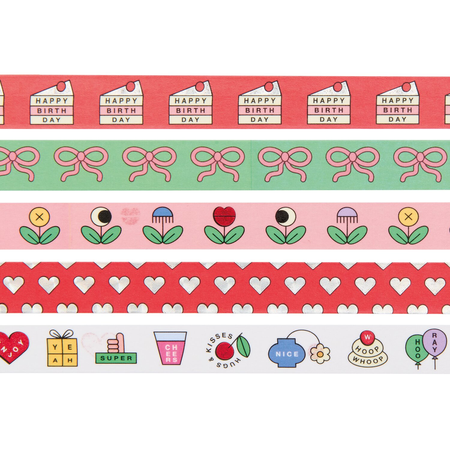 Rico Design x Redfries Tape Set Happy Birthday 1,5x10cm von Rico Design