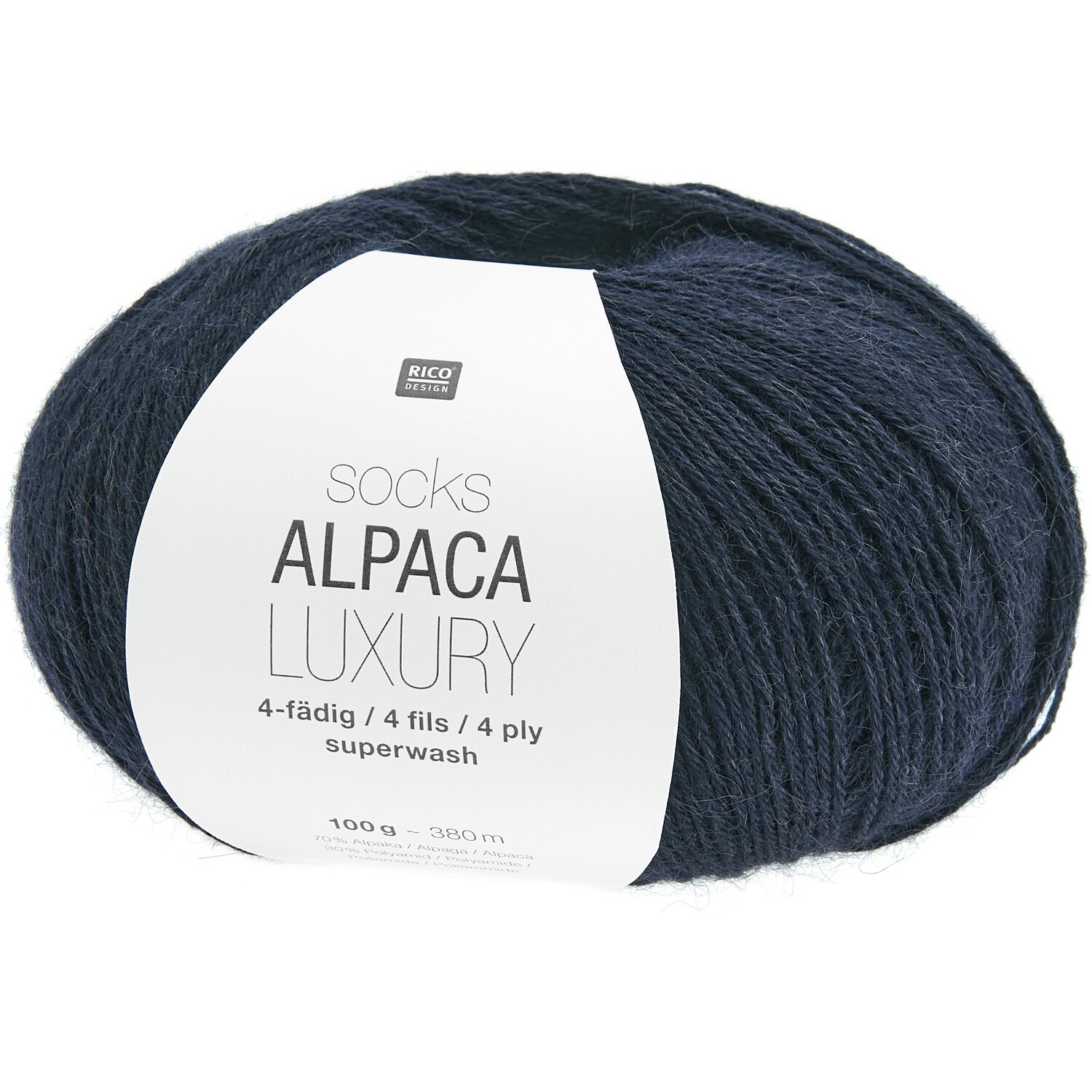 Socks Alpaca Luxury 4-fädig 100g 380m Farbe Marine von Rico Design Socks Alpaca Luxury 4-fädig 100g 380m Farbe Marine von Rico Design