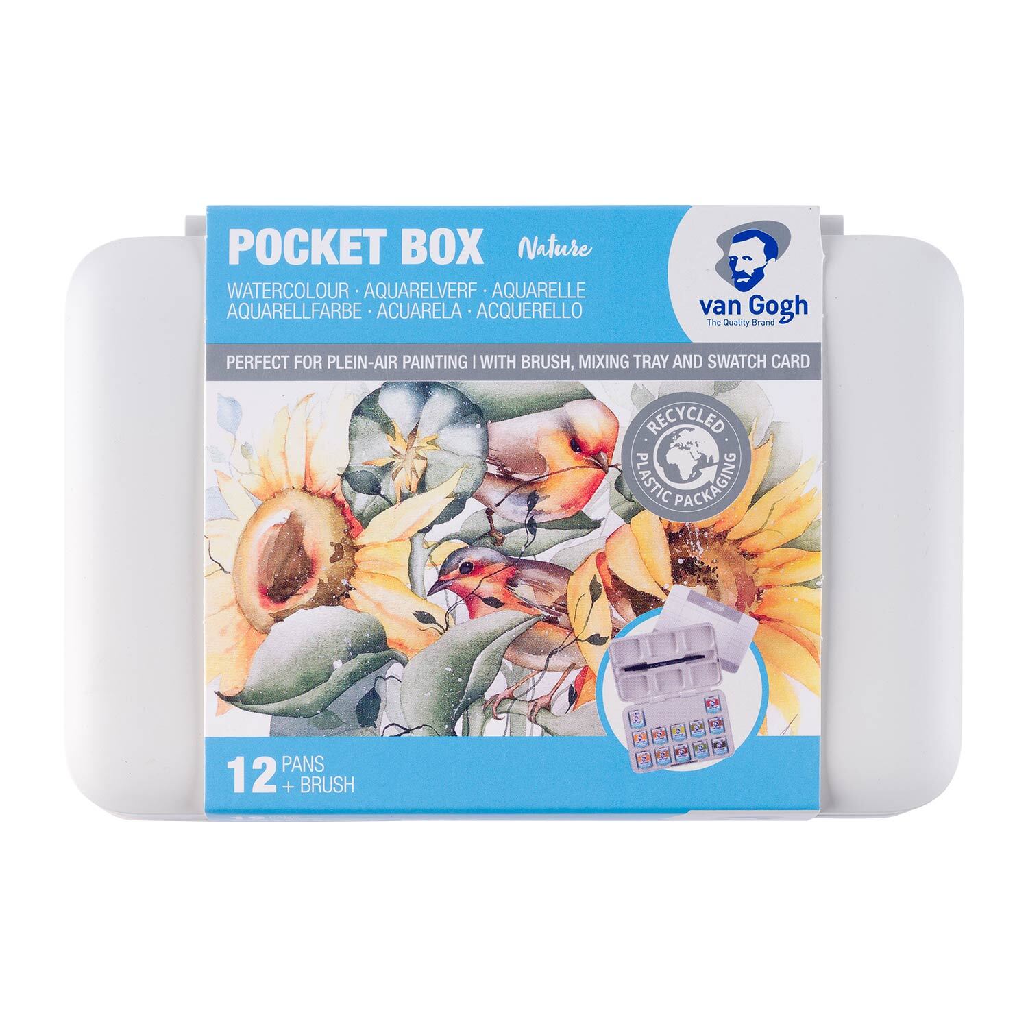 Aquarell Set Naturfarben 12 Näpfchen