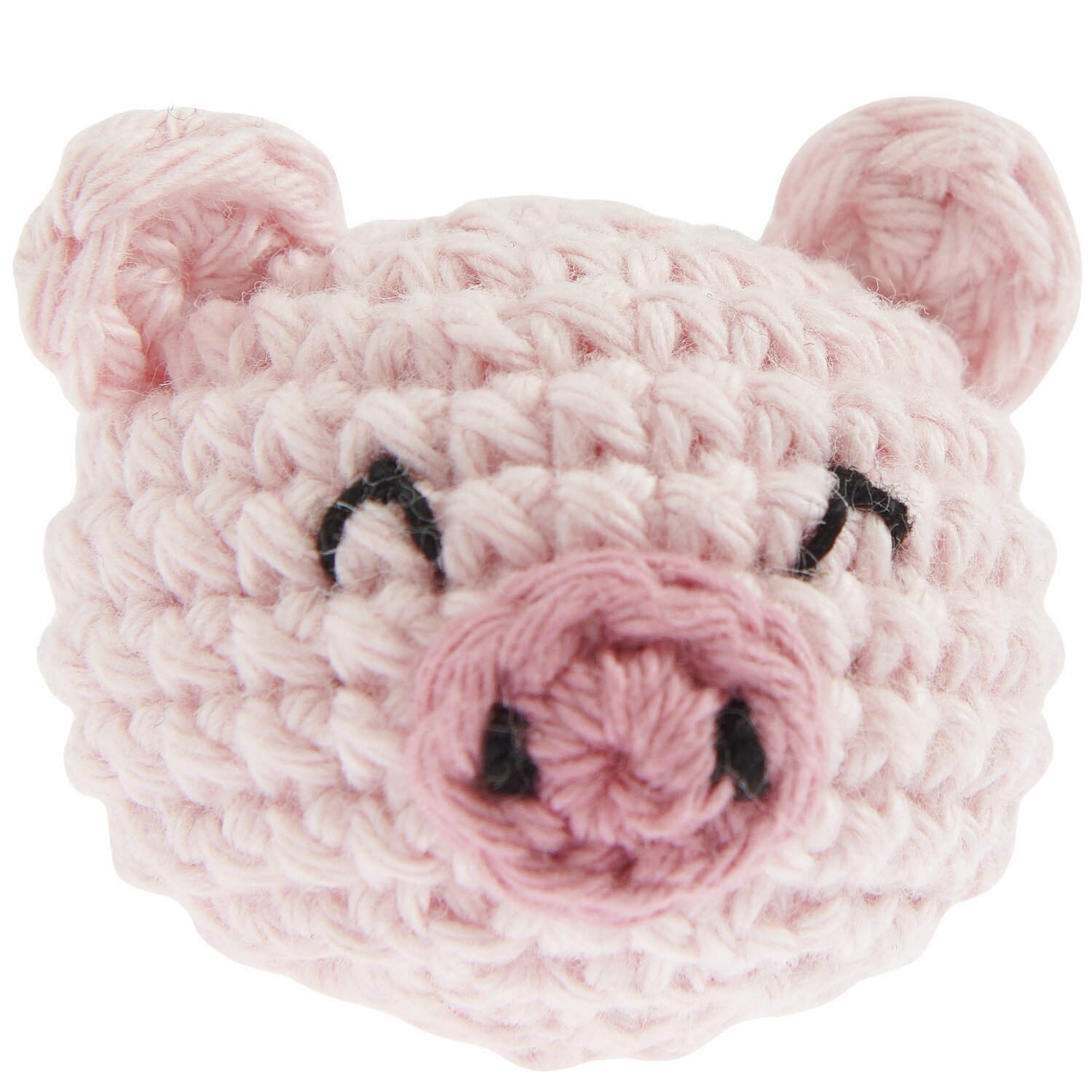 Ricorumi Häkelset Schlüsselanhänger - Chingu Animals: Rosa gehäkeltes Schwein von Rico Design, ideal als niedlicher Begleiter für Taschen.