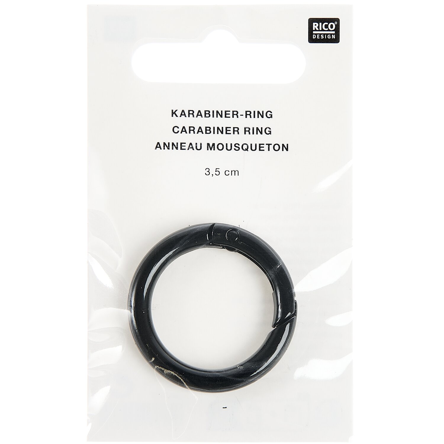 Karabiner-Ring Ø3,5cm Farbe Schwarz von Rico Design