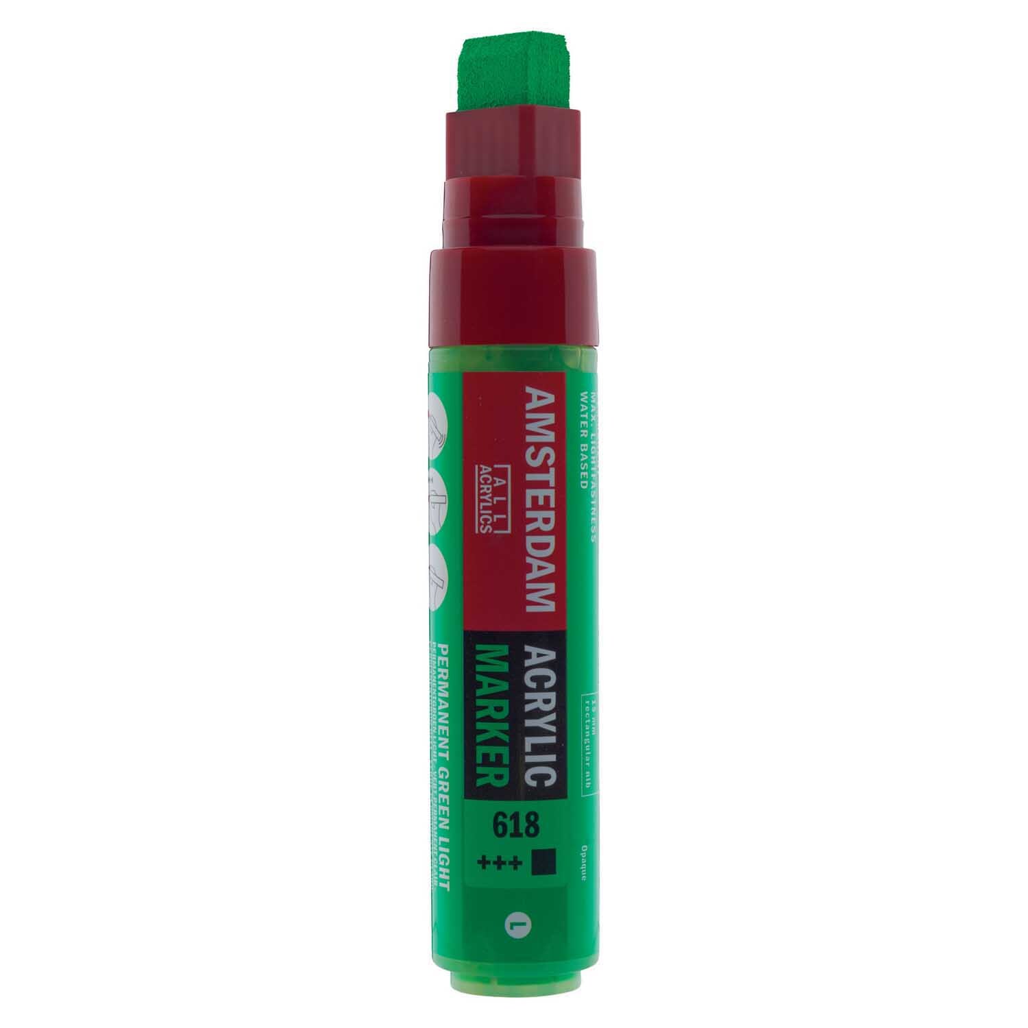 Acrylic Marker 15mm Farbe Permanentgrün Hell von Royal Talens Acrylic Marker 15mm in leuchtendem Grün von AMSTERDAM, ideal für kreative Projekte und Kunstwerke.