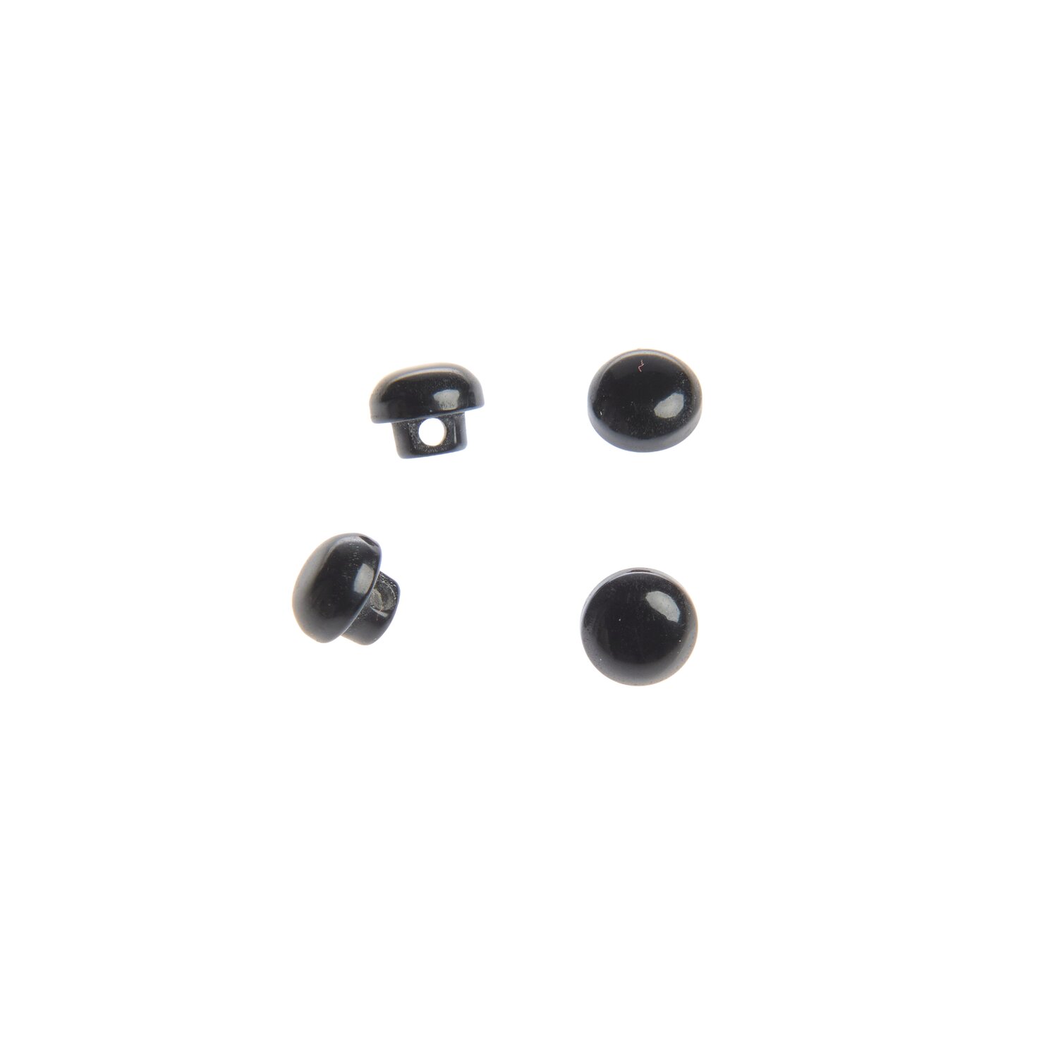 Knöpfe braun-schwarz 5mm 4 Stück mit Steg von Rico Design