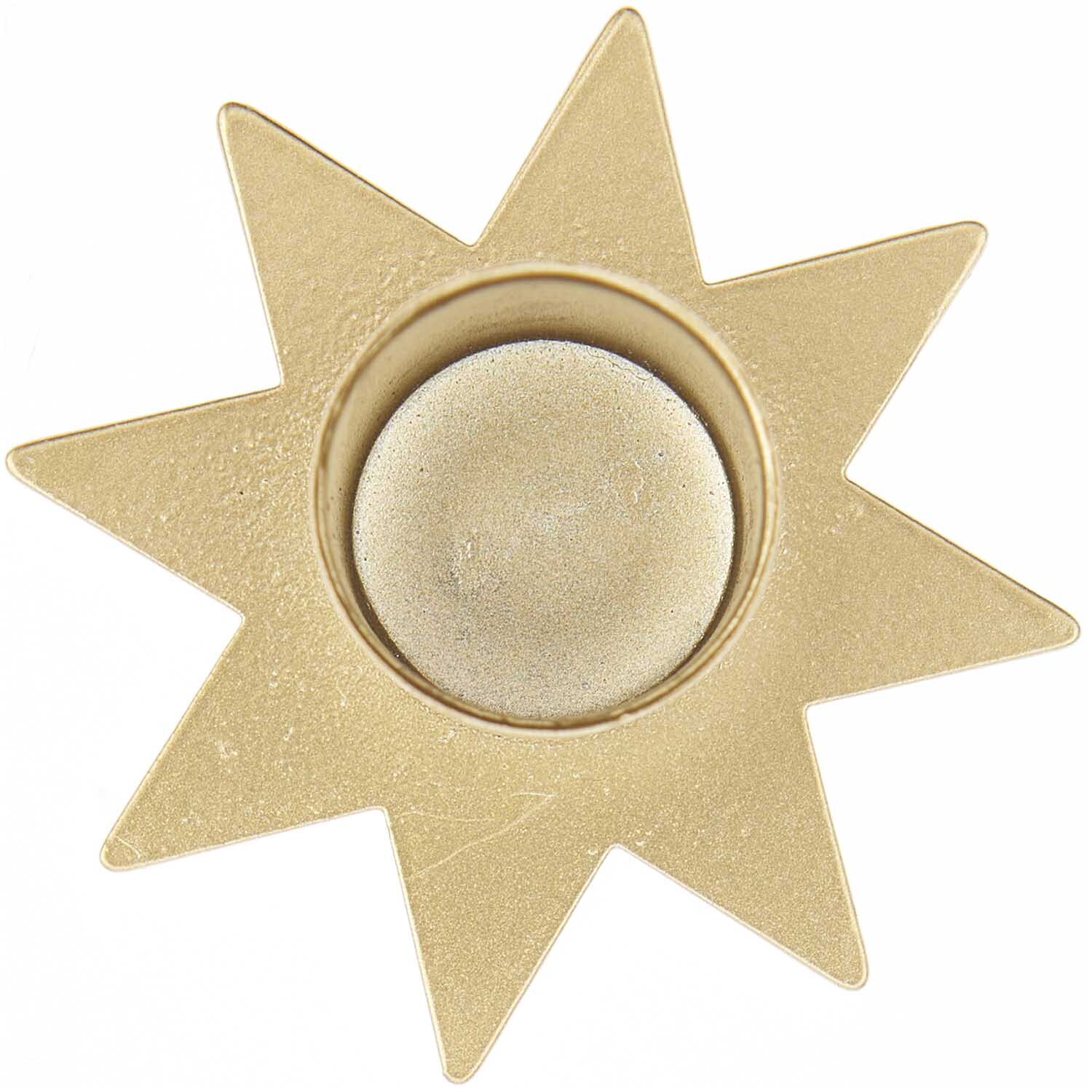 Metallkerzenhalter Stern gold 6x6x2,7cm Metallkerzenhalter Stern gold 6x6x2,7cm