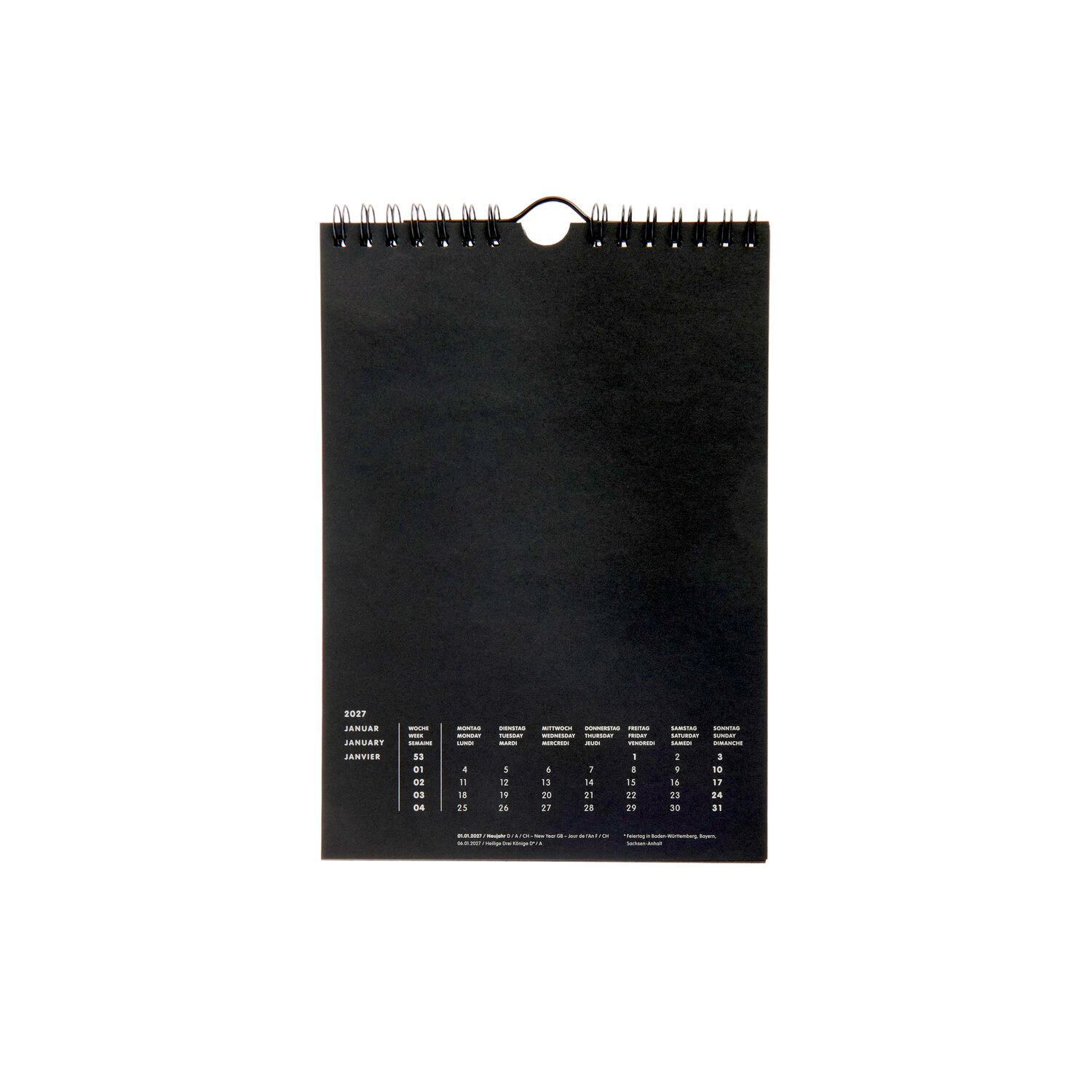 Paper Poetry Bastelkalender 2027 A5 Farbe Schwarz von Rico Design