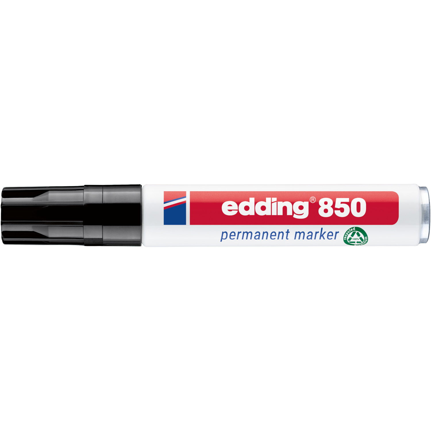 850 Permanentmarker schwarz 5-16mm von edding International 850 Permanentmarker schwarz 5-16mm von edding, ideal für kräftige Linien. Weiße Hülle mit rotem Logo und schwarzer Kappe.