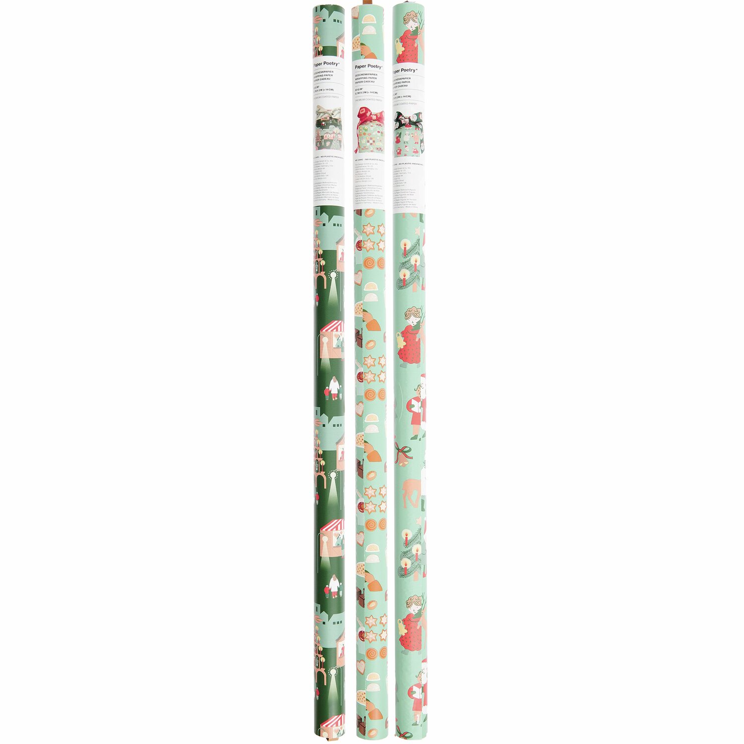 Paper Poetry Geschenkpapier Weihnachtsmarkt 200x70cm 80g/m² von Rico Design
