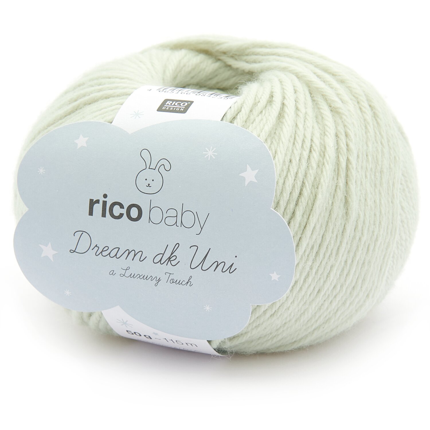 Strickset Weste Modell 22 aus Baby 042 von Rico Design Rico Baby Dream dk uni - A Luxury Touch, weiches Strickgarn in Salbei, 50g, 115m, ideal für Babyprojekte.