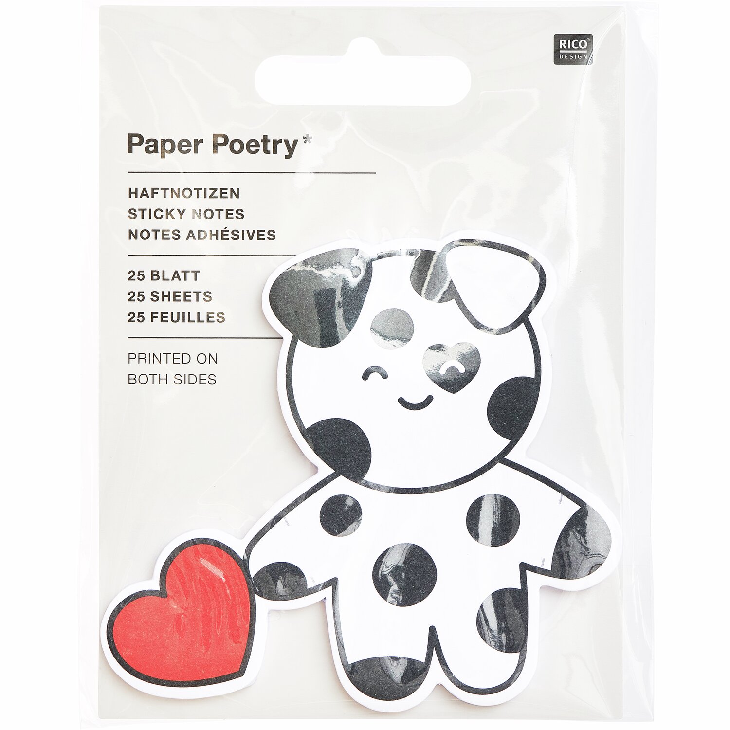 Paper Poetry Haftnotizen Dalmatiner 86x77mm  25 Blatt von Rico Design