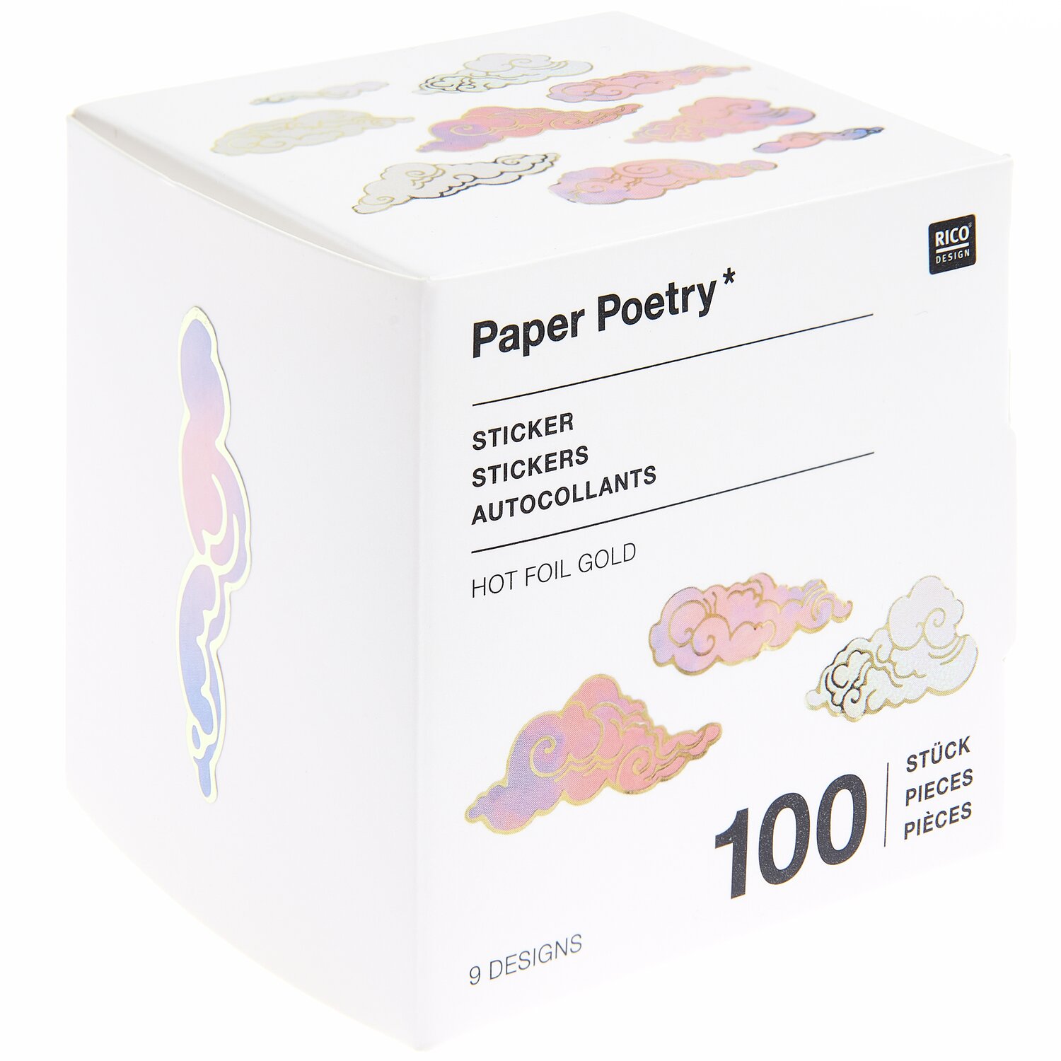 Paper Poetry Sticker auf Rolle Wolken 100-teilig von Rico Design