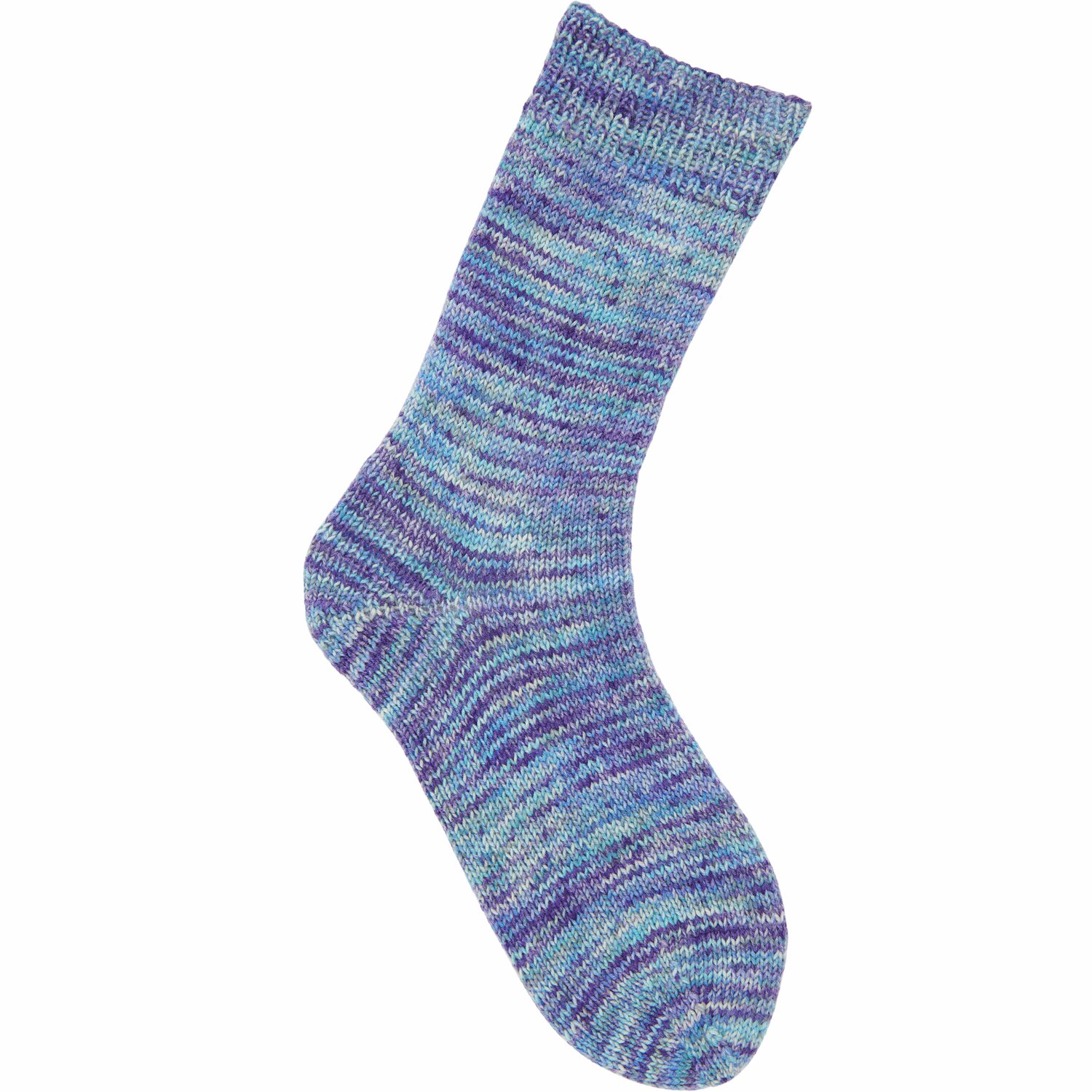 Socks Merino Multicolor 4-fädig 100g 380m Farbe Skies von Rico Design Socks Merino Multicolor 4-fädig: Bunte gestrickte Socke in Blautönen, ideal für kalte Tage.