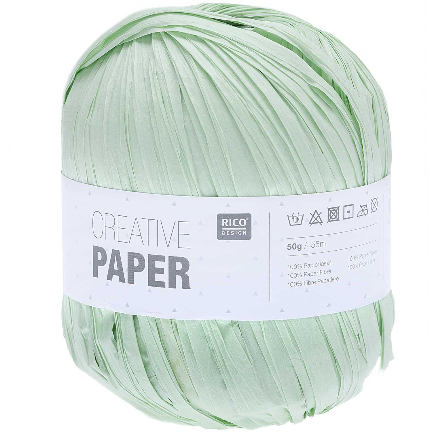 Creative Paper von Rico Design in Hellgrün, 50g 55m, ideal für kreative Bastelprojekte.