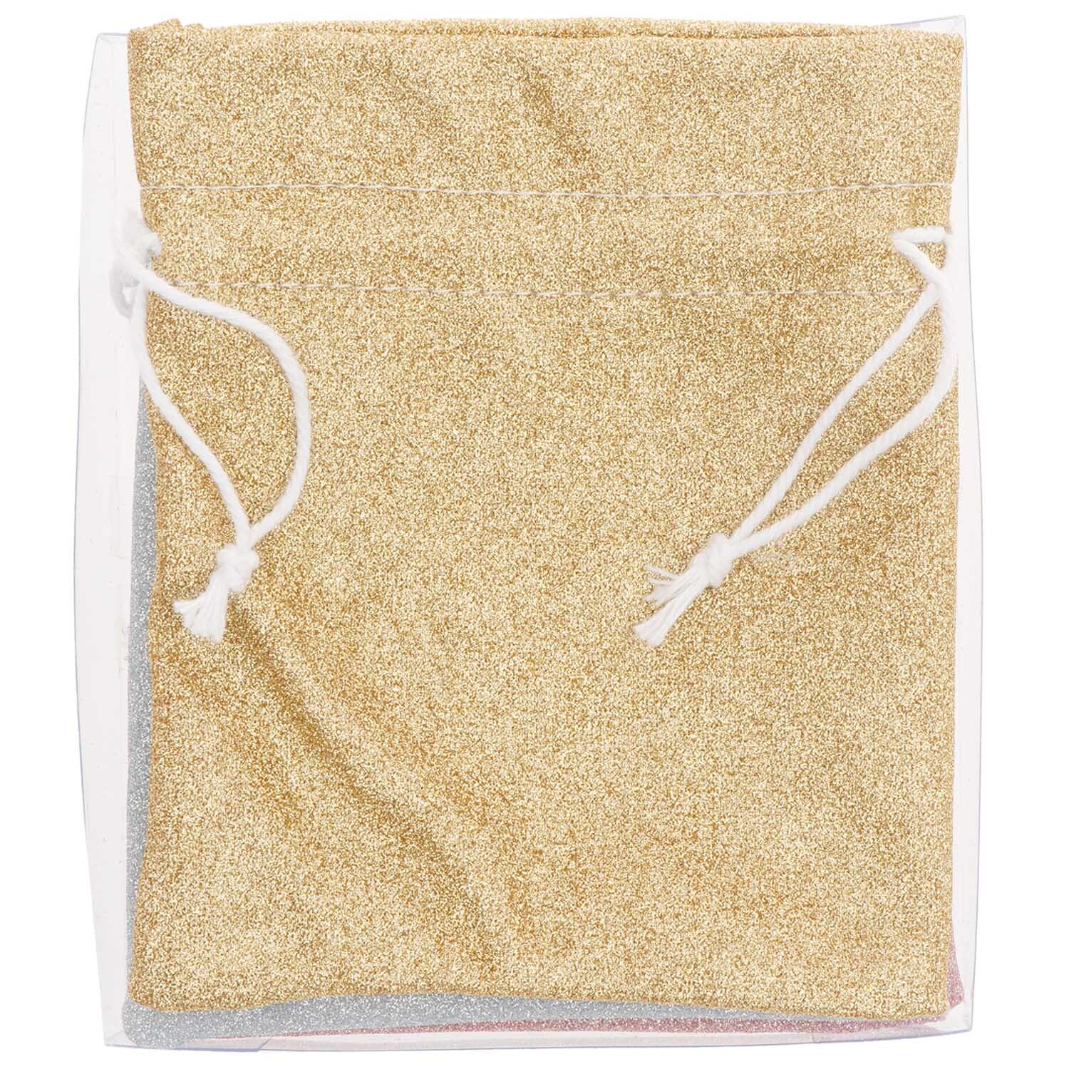 Glitterbeutel rosa-silber-gold 10x11cm 4 Stück von Rico Design