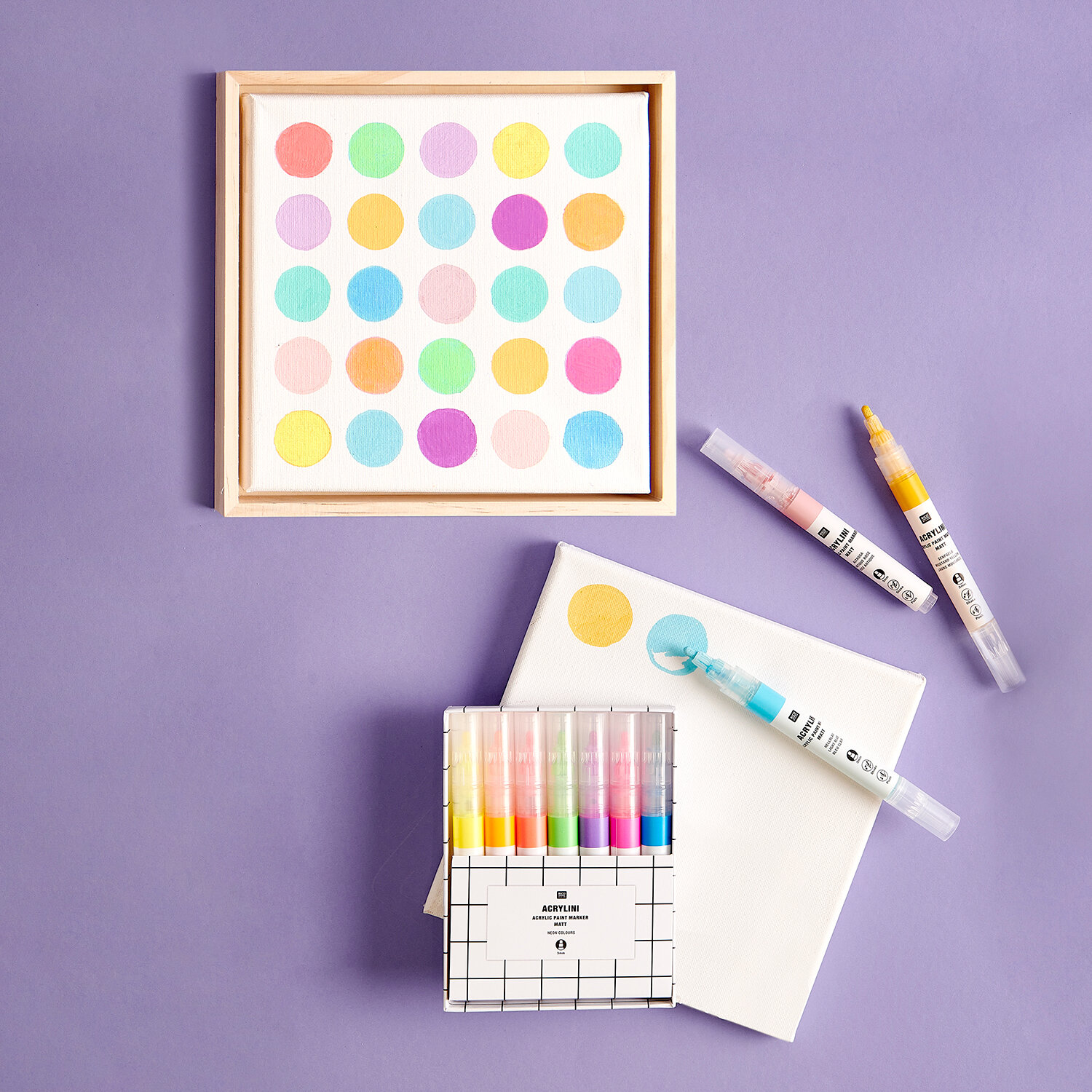 Anleitung bunte Kreise mit Acrylmarkern malen von Rico Design