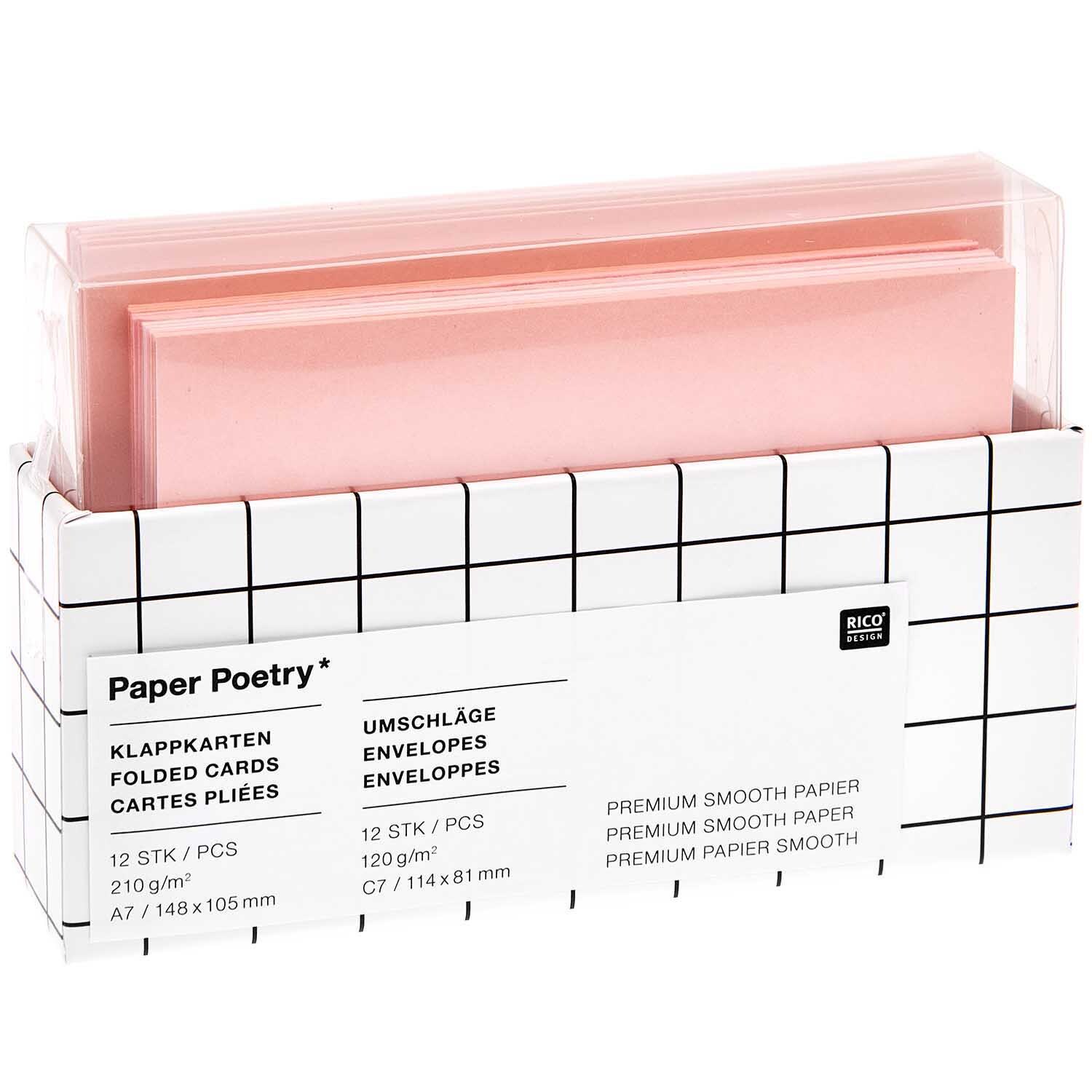 Paper Poetry Kartenset Sakura Mix C7/A7 24-teilig von Rico Design