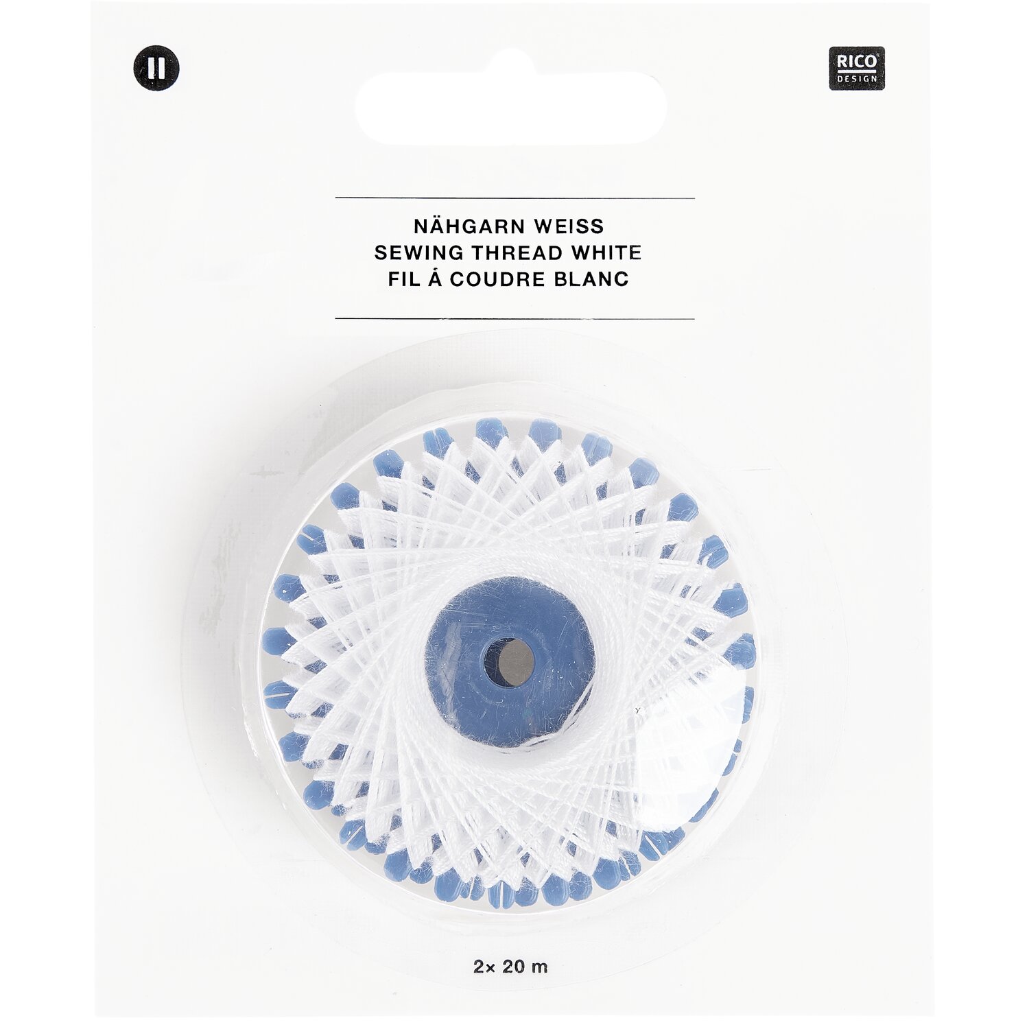 Nähgarn weiß 2x20m von Rico Design