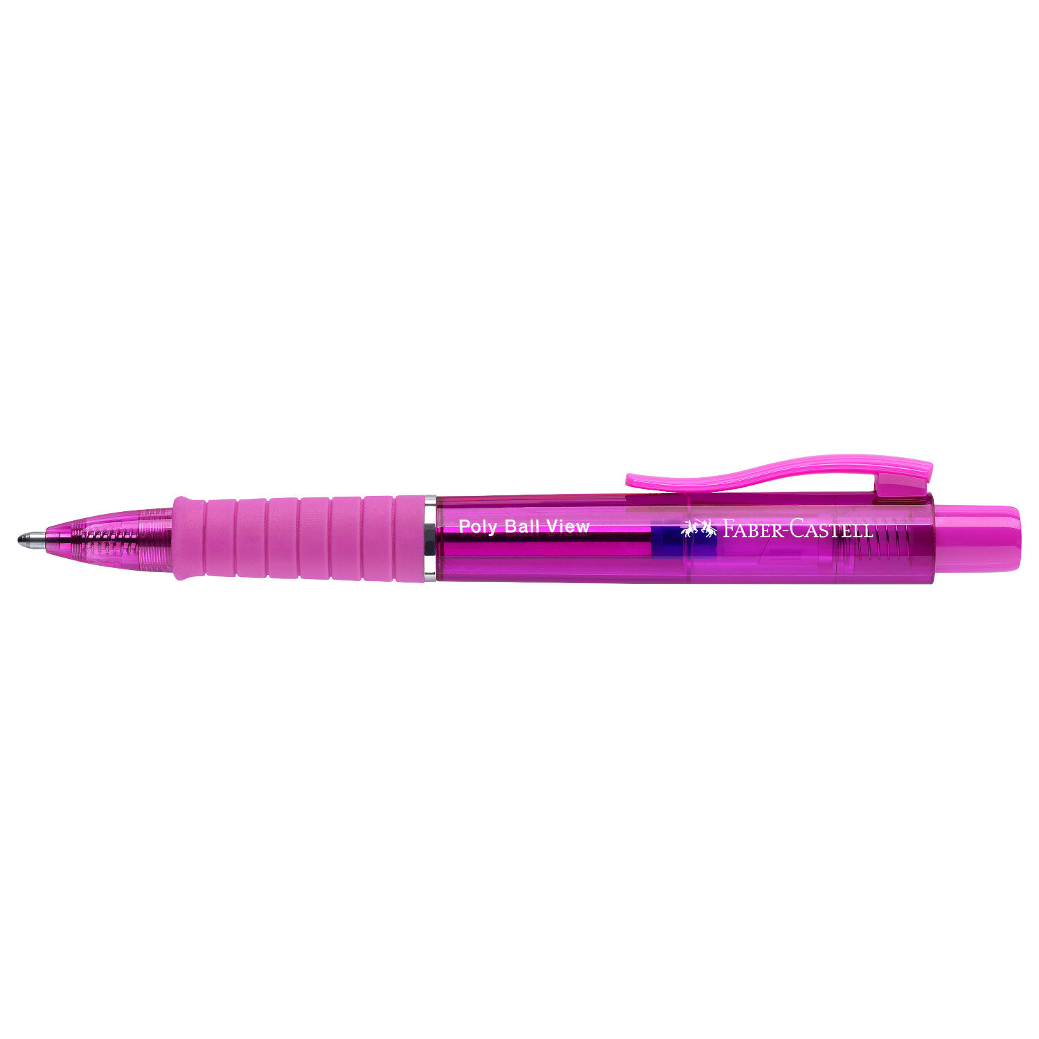 Kugelschreiber Poly Ball View Farbe Electric fuchsia von Faber-Castell 