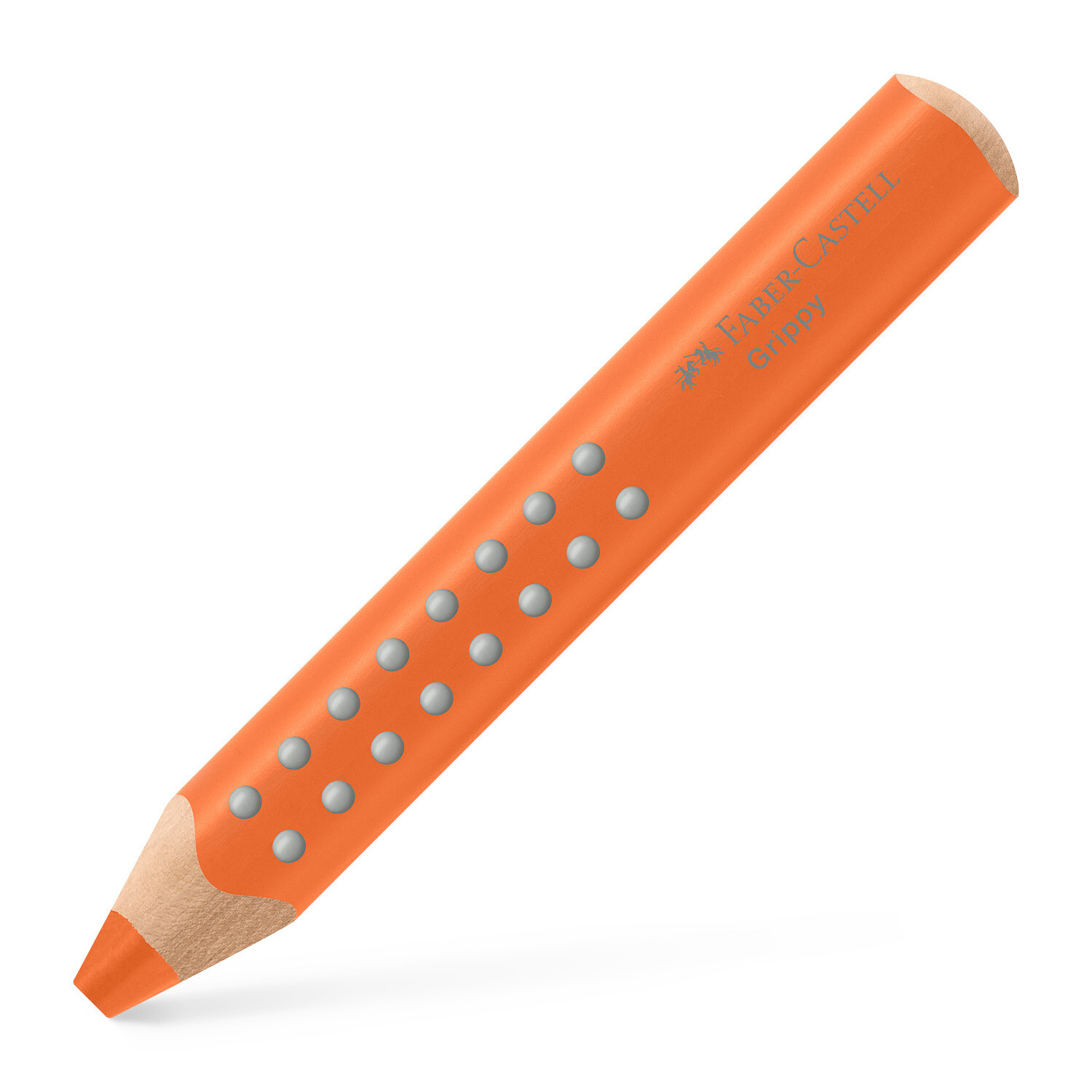 Buntstift Grippy in Karottenorange von Faber Castell mit ergonomischem Design und Noppen.